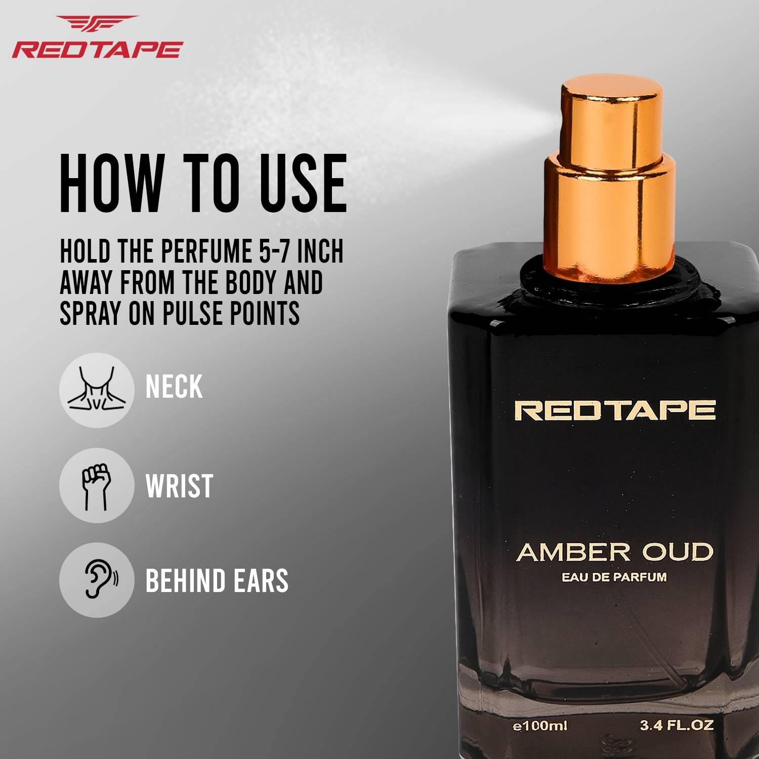 Red Tape Amber Oud Eau de Parfum 100 ml - Image 3