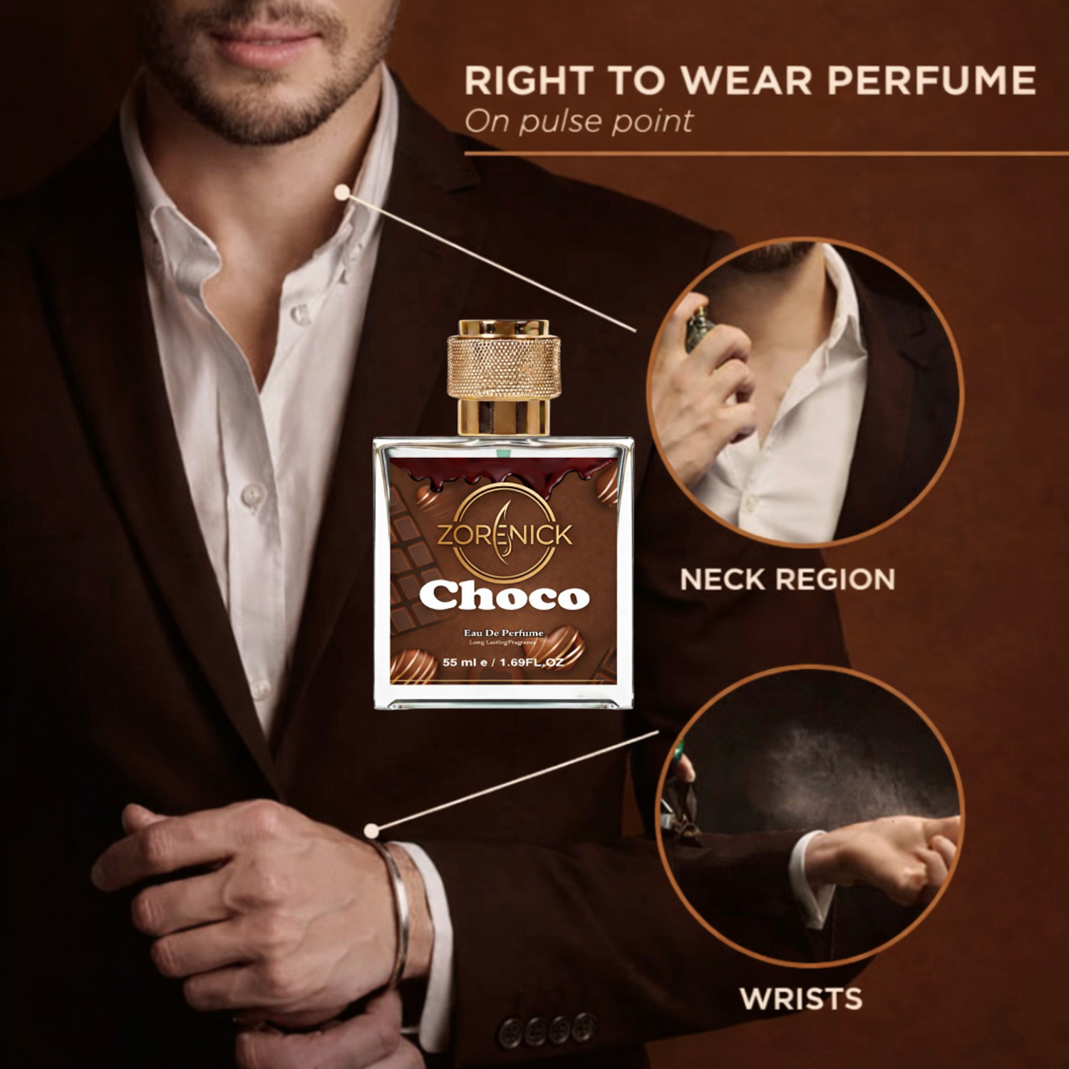 Image of ZORENICK Choco Sensation Strong Perfume 55ml Eau de Parfum - 55 ml