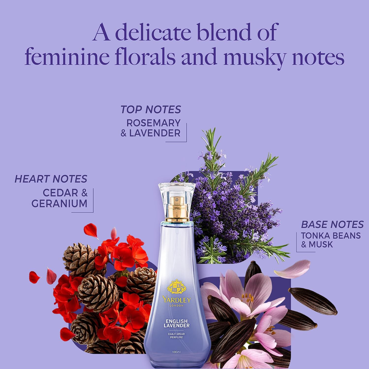 Image of Yardley London ENGLISH LAVENDER DWP Long Lasting Perfume - 100 ml