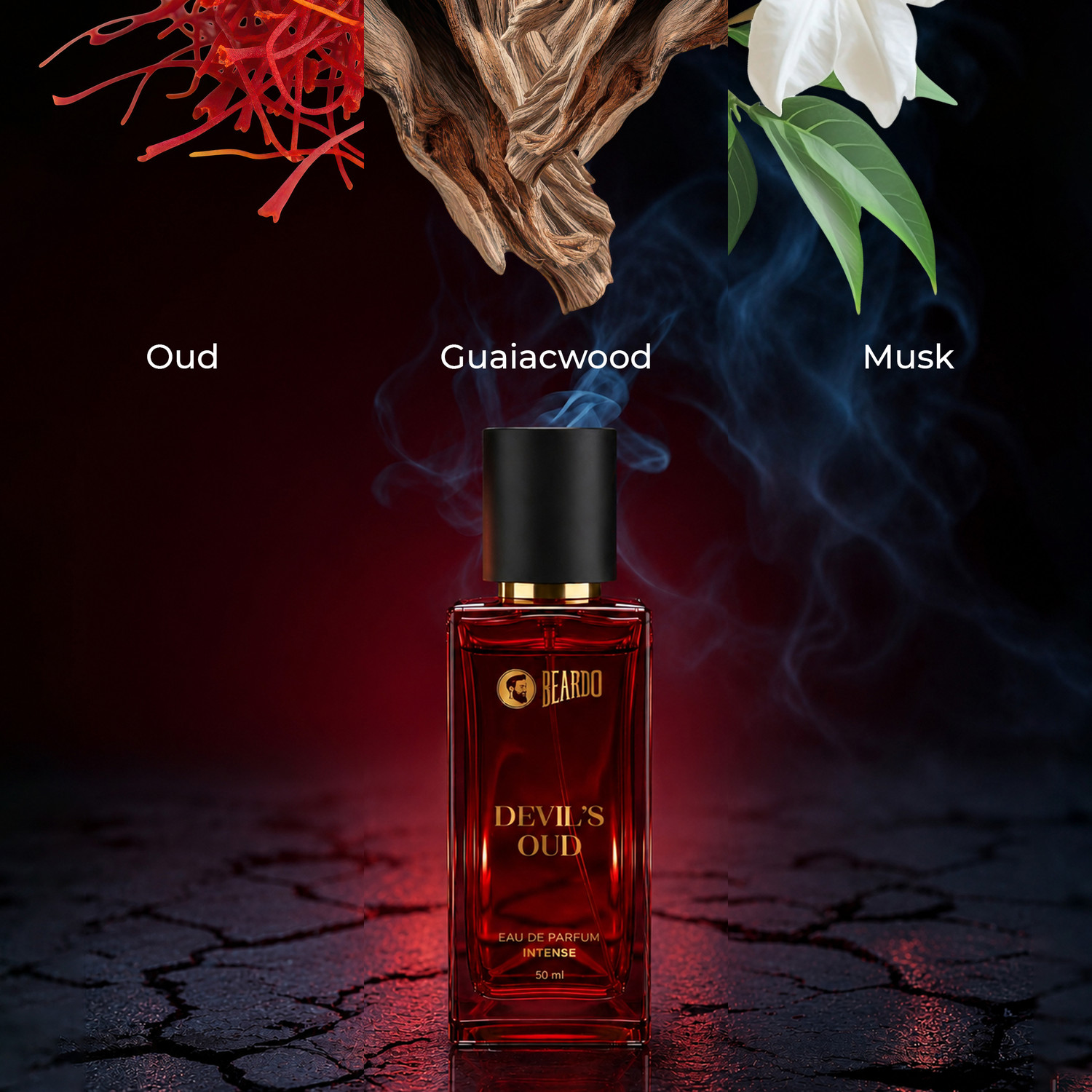 Image of BEARDO Divine & Devil Oud Long Lasting Premium Perfume | Woody & Oriental | Patchouli | Eau de Parfum - 100 ml