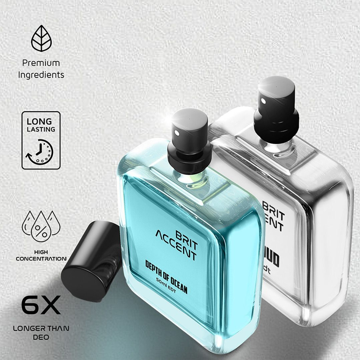 Image of BRIT ACCENT Combo Pack Of 2|Depth Of Ocean-BLANC OUD|Parfum|Long-Lasting|Specially Currated Eau de Toilette - 100 ml