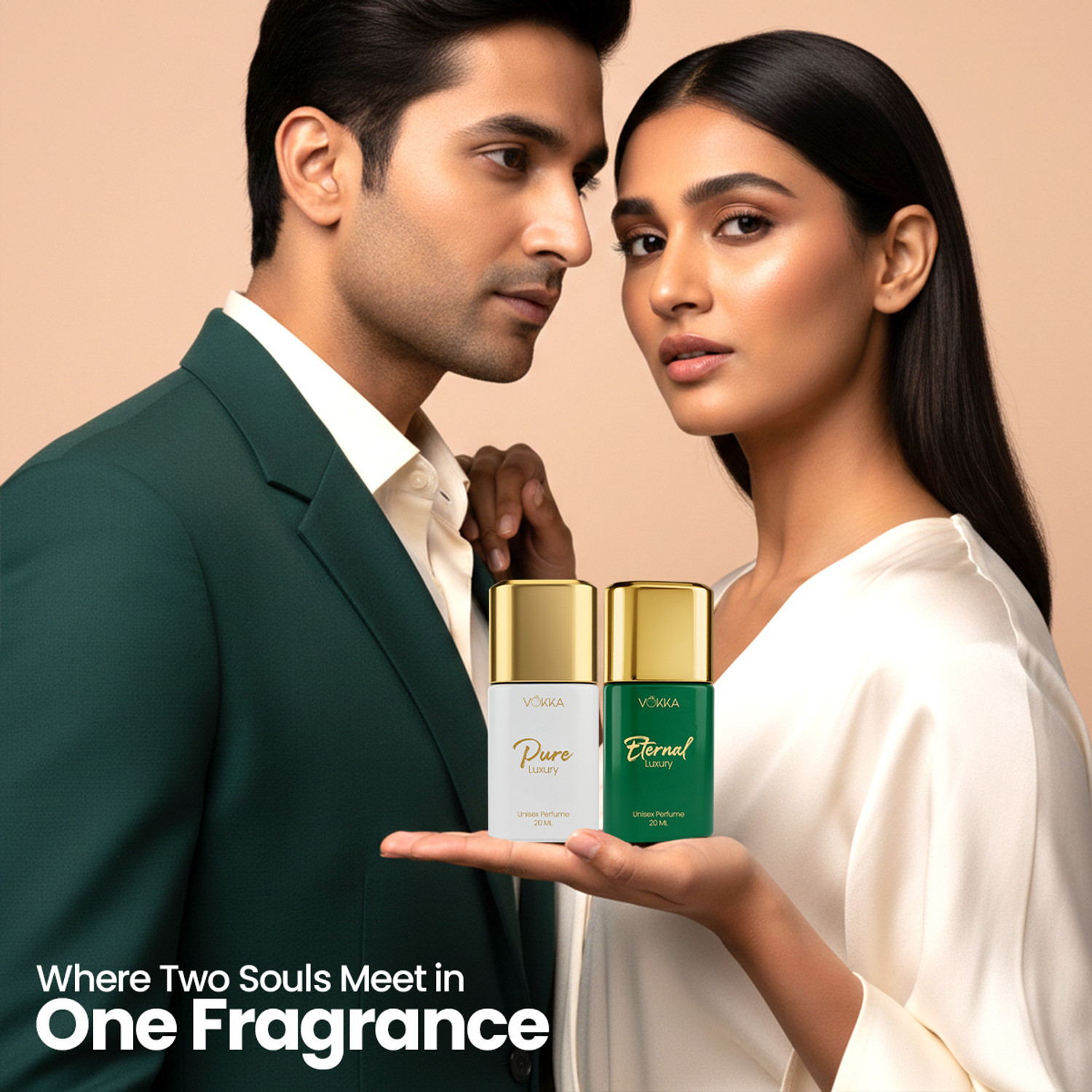 Image of VOKKA Pure & Eternal Luxury Long Lasting Unisex Perfume Combo 20ml x 2 | Eau de Parfum - 40 ml