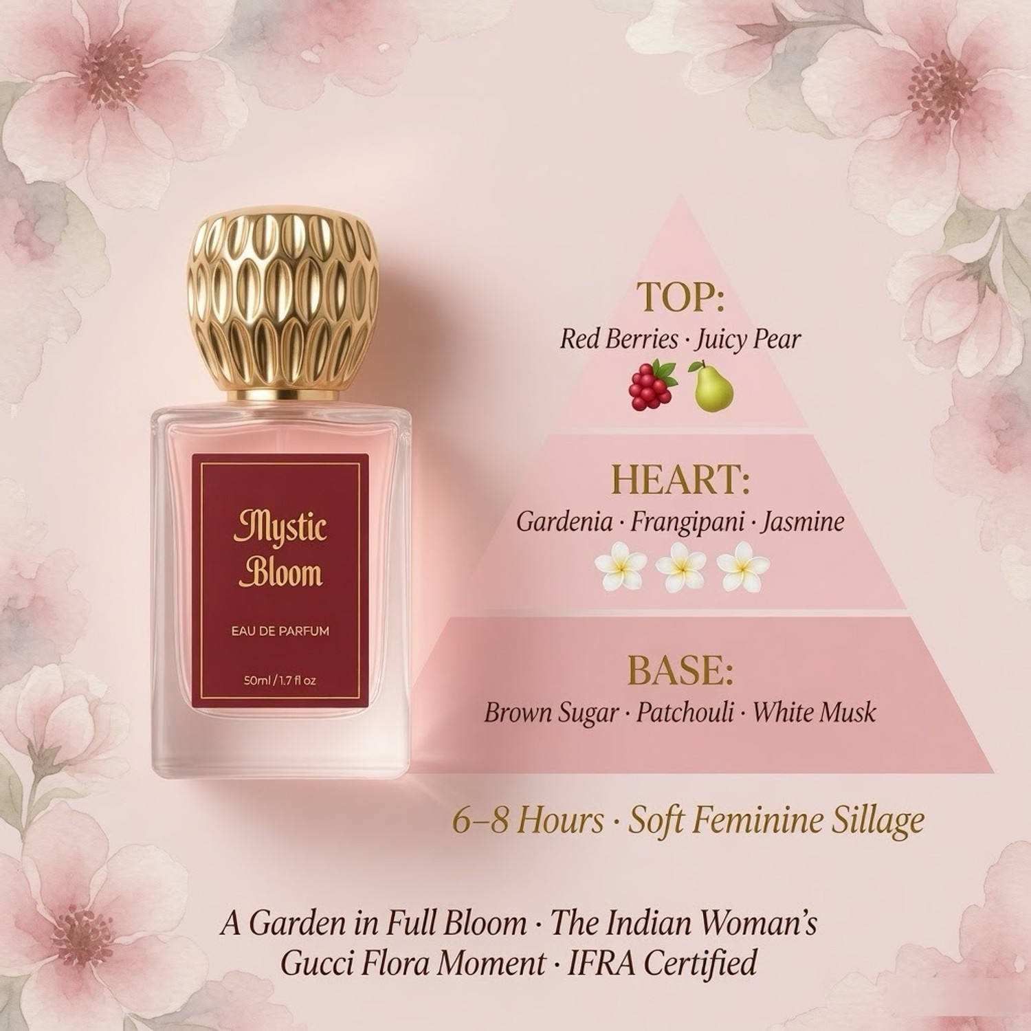 Image of Dubai Tales Mystic Bloom Eau de Parfum | Long Lasting Perfume with Peony, Rose & Sandalwood Eau de Parfum - 50 ml
