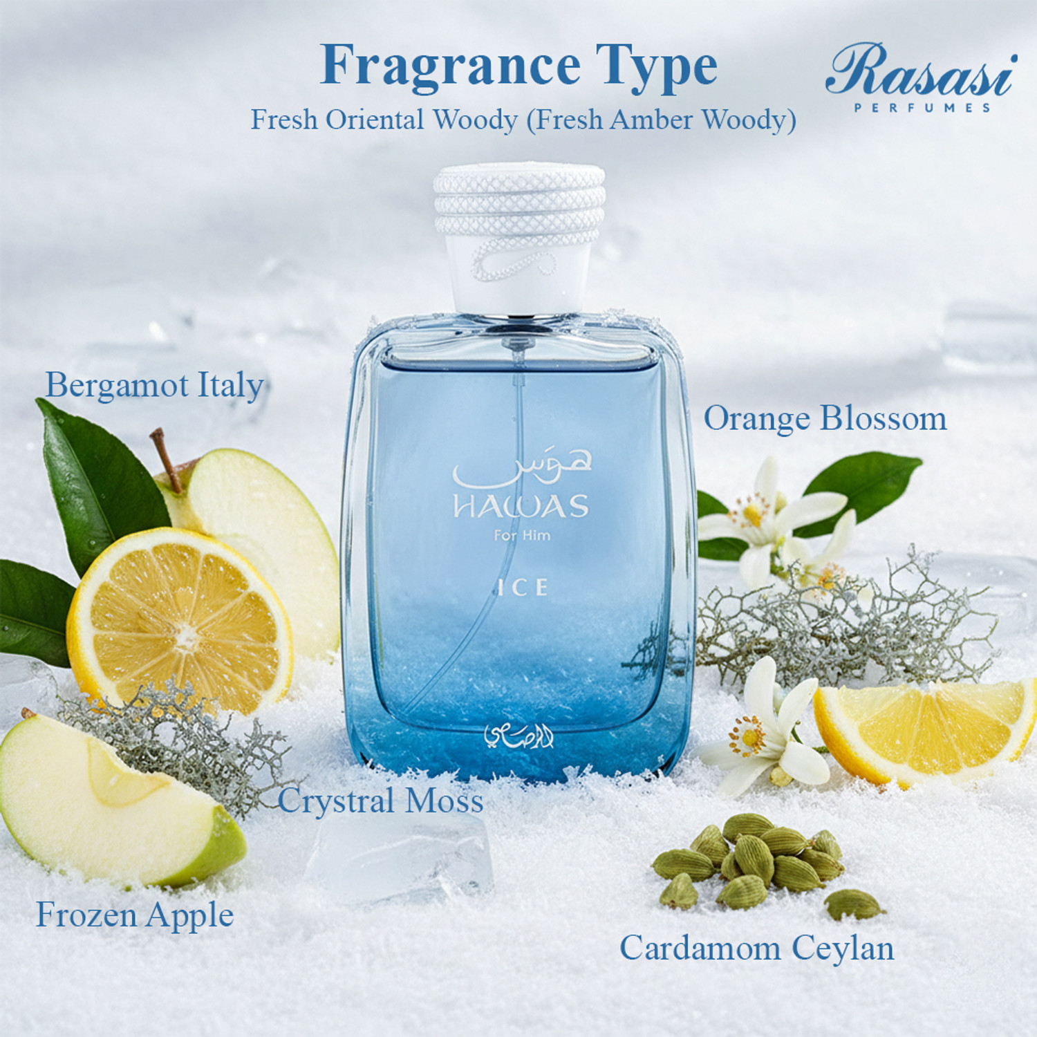 Image of RASASI Hawas Ice pour homme Eau de Parfum - 100 ml