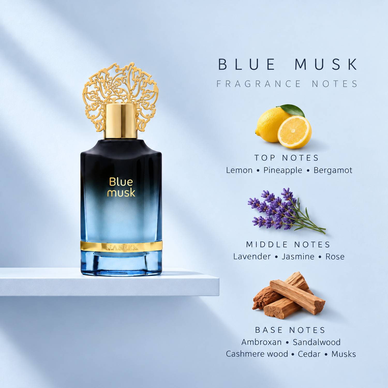 NASEEM Blue Musk Aqua Perfume 55 ml - Image 3
