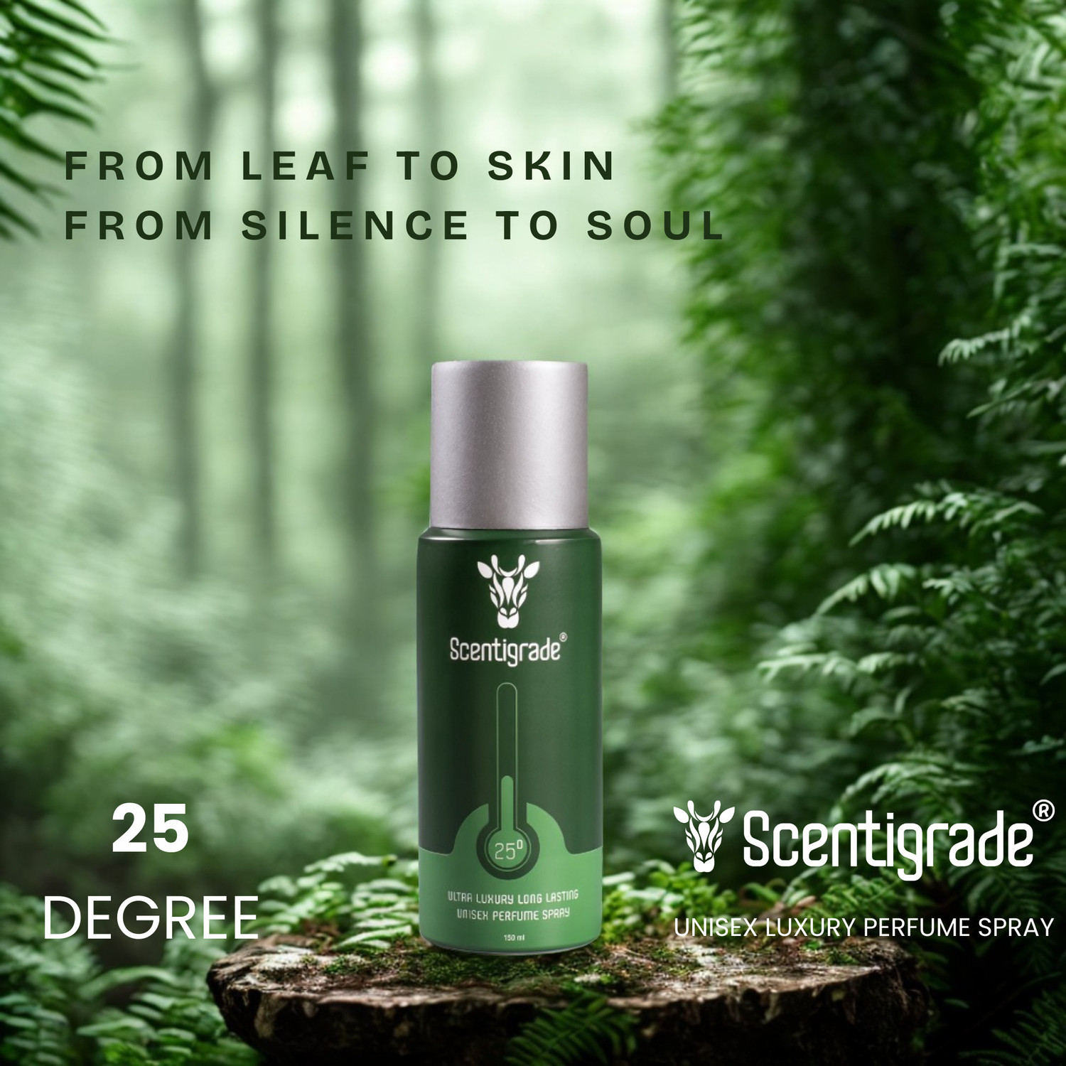 Image of Scentigrade Twenty Five Degree Unisex Luxury Perfume Body Spray |No Gas| Long Lasting Scent Eau de Cologne - 150 ml