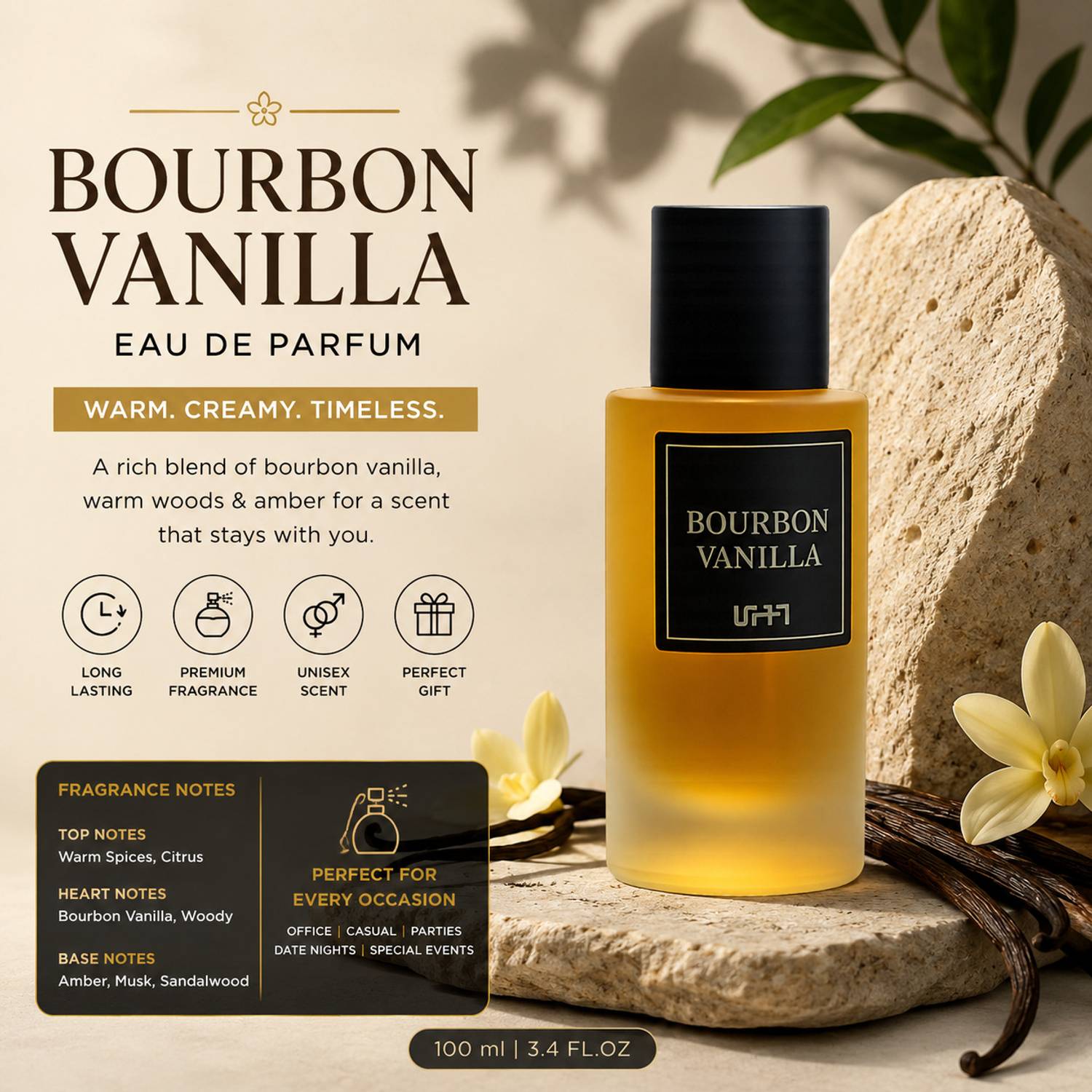 Bourbon Vanilla Perfume Premium Cedarwood Luxury Insta Viral Perfume Eau de Parfum - 50 ml - Image 4