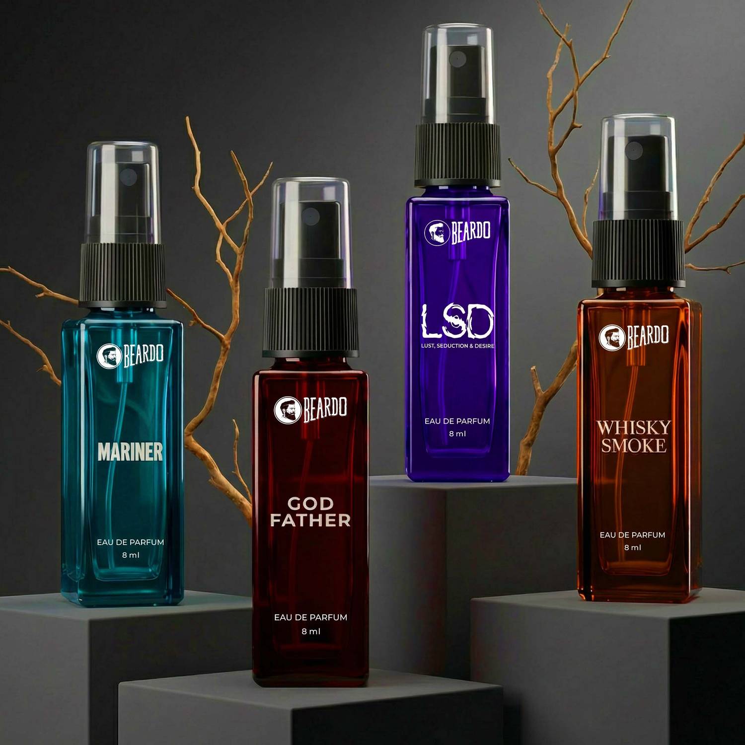 BEARDO Assorted Premium Perfume Gift Pack of 4 · 8 ml (32 ml total) - Image 3