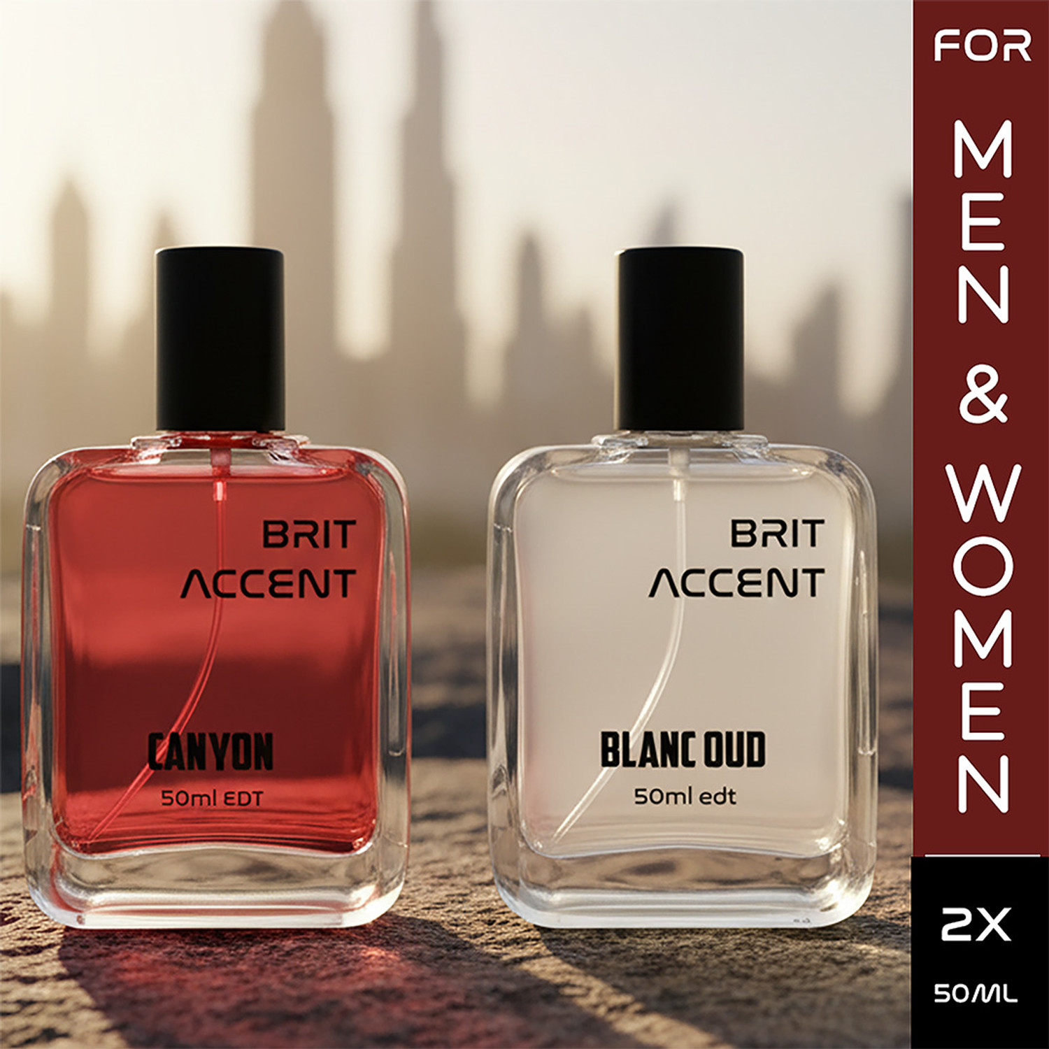 Image of BRIT ACCENT | Combo Pack Of 2|CANYON-BLANC OUD|Parfum|Long-Lasting|Specially Currated| Eau de Toilette - 100 ml
