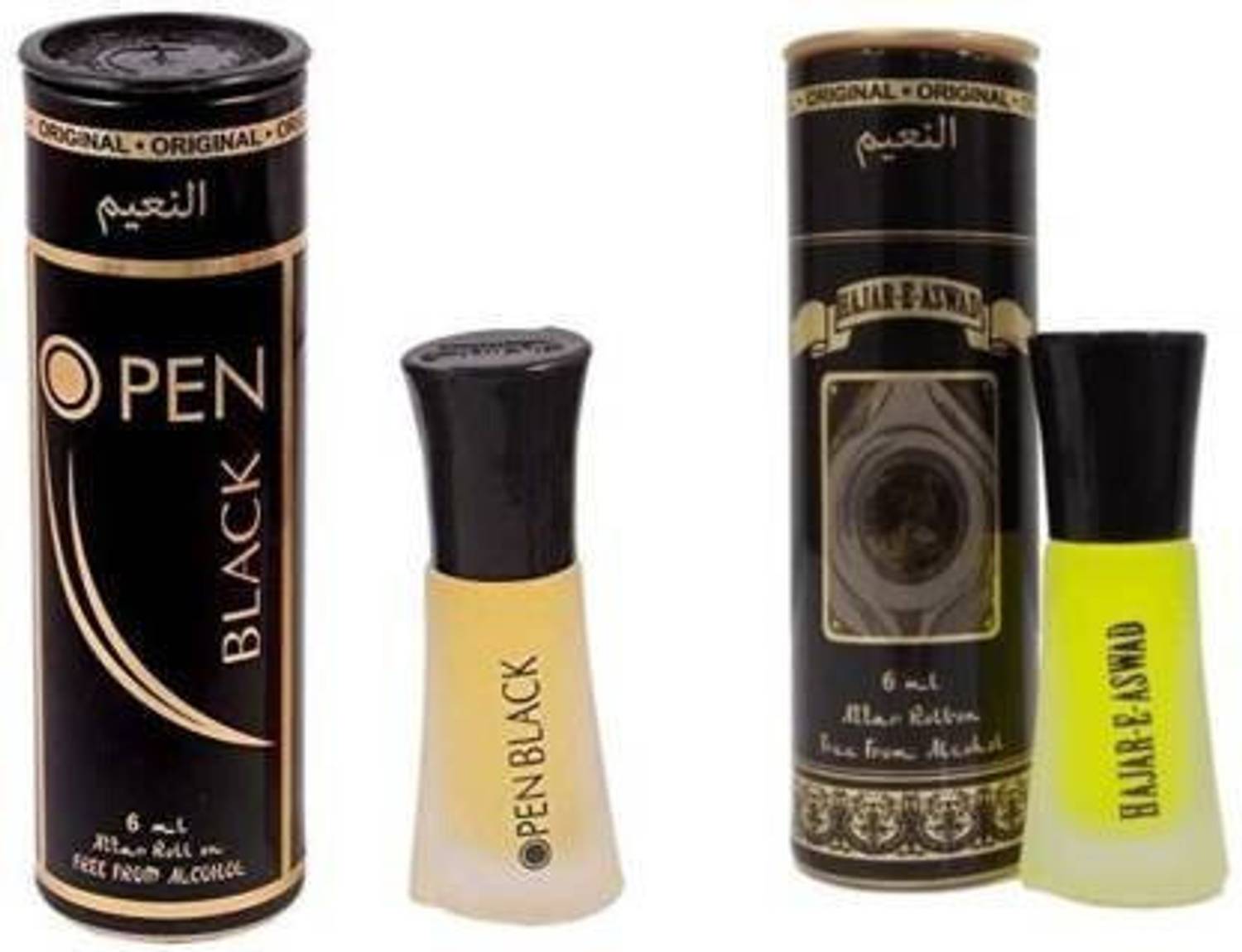Al Nuaim OPEN BLACK & HAJRE ASWAD(6ml*2) Perfume  -  12 ml