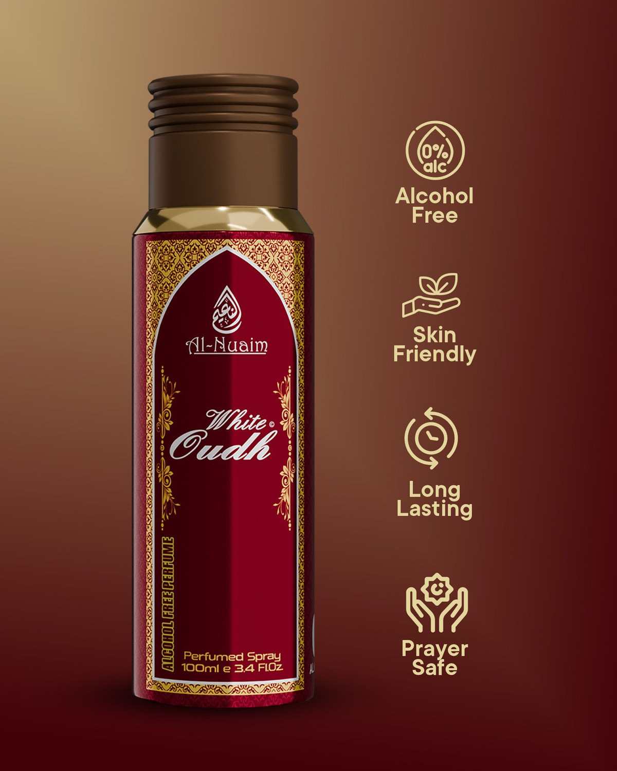 Image of Al-Nuaim 100Ml White Oudh Perfume Spray Free From Alcohol for Men & Women Eau de Parfum - 100 ml