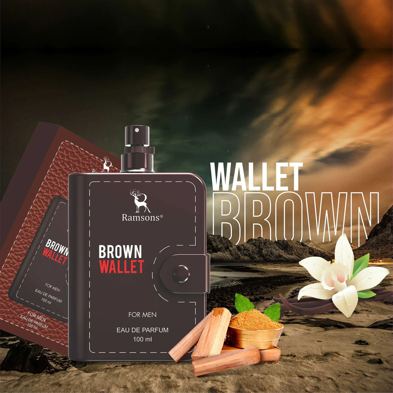 Image of RAMSONS BROWN WALLET for Men Eau de Parfum - 100 ml