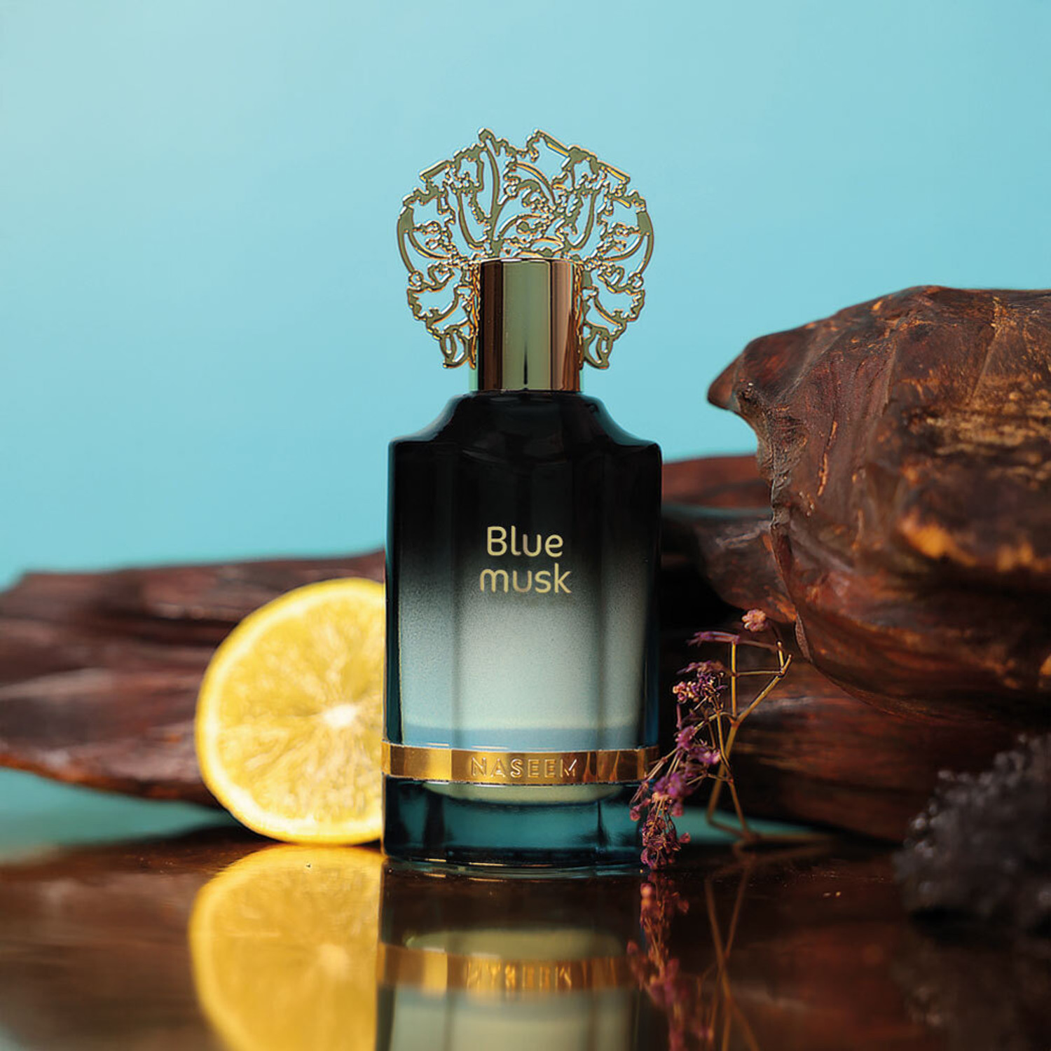 Image of NASEEM Blue Musk Aqua Perfume - Alcohol-Free, Long-Lasting Fresh & Woody Blend Eau de Parfum - 55 ml