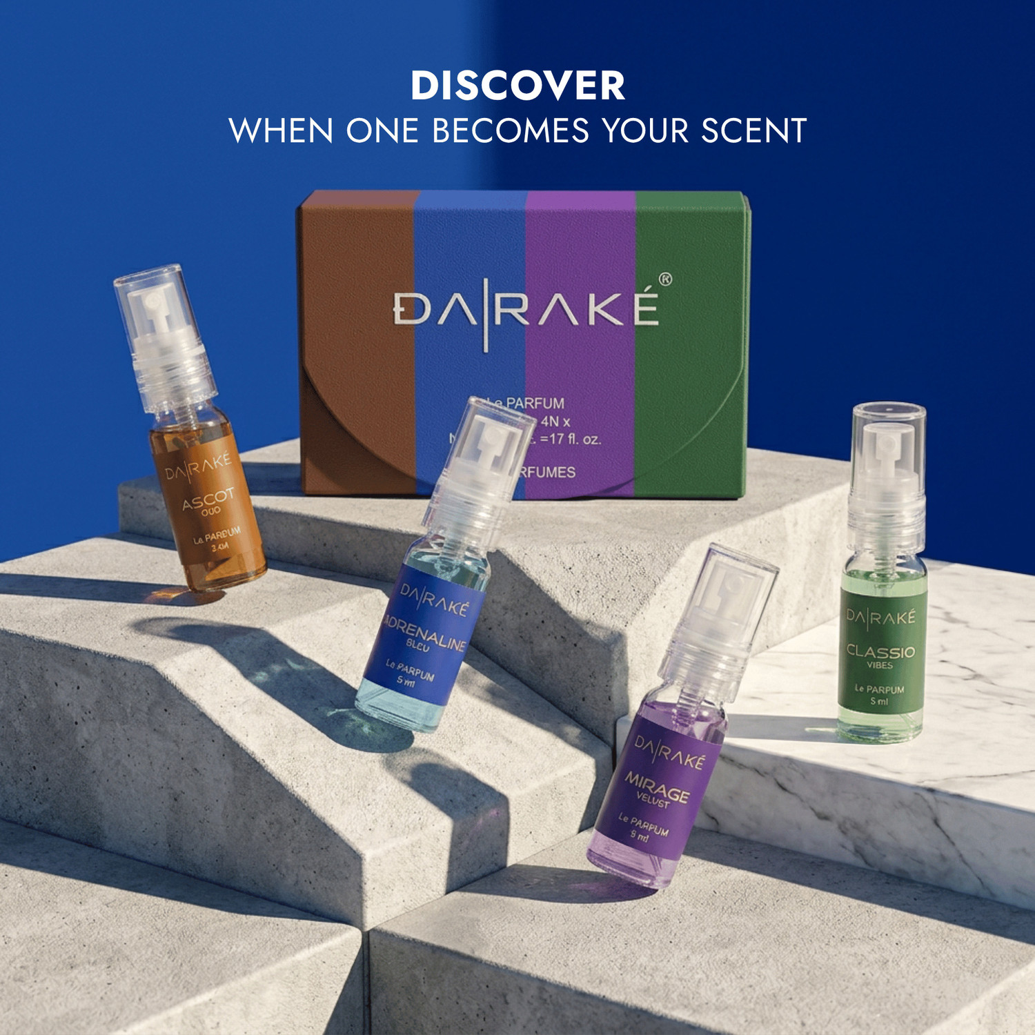 Image of DA RAKE Discovery Set for 12 Hours Long Lasting | Oud, Aquatic, Floral & Fresh Perfume - 20 ml