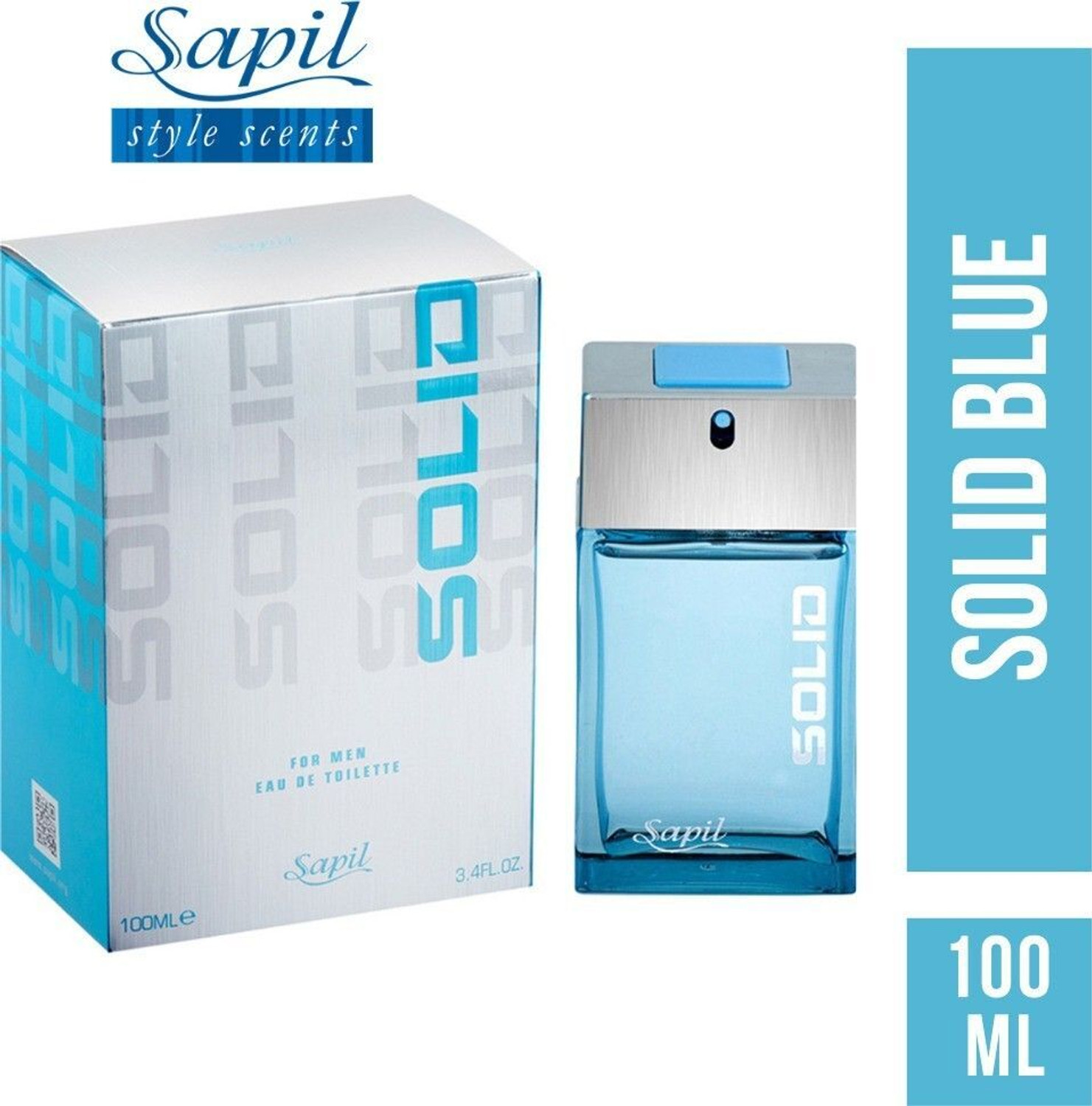 Image of Sapil Solid Blue EDT for Men 100ml Eau de Toilette - 100 ml