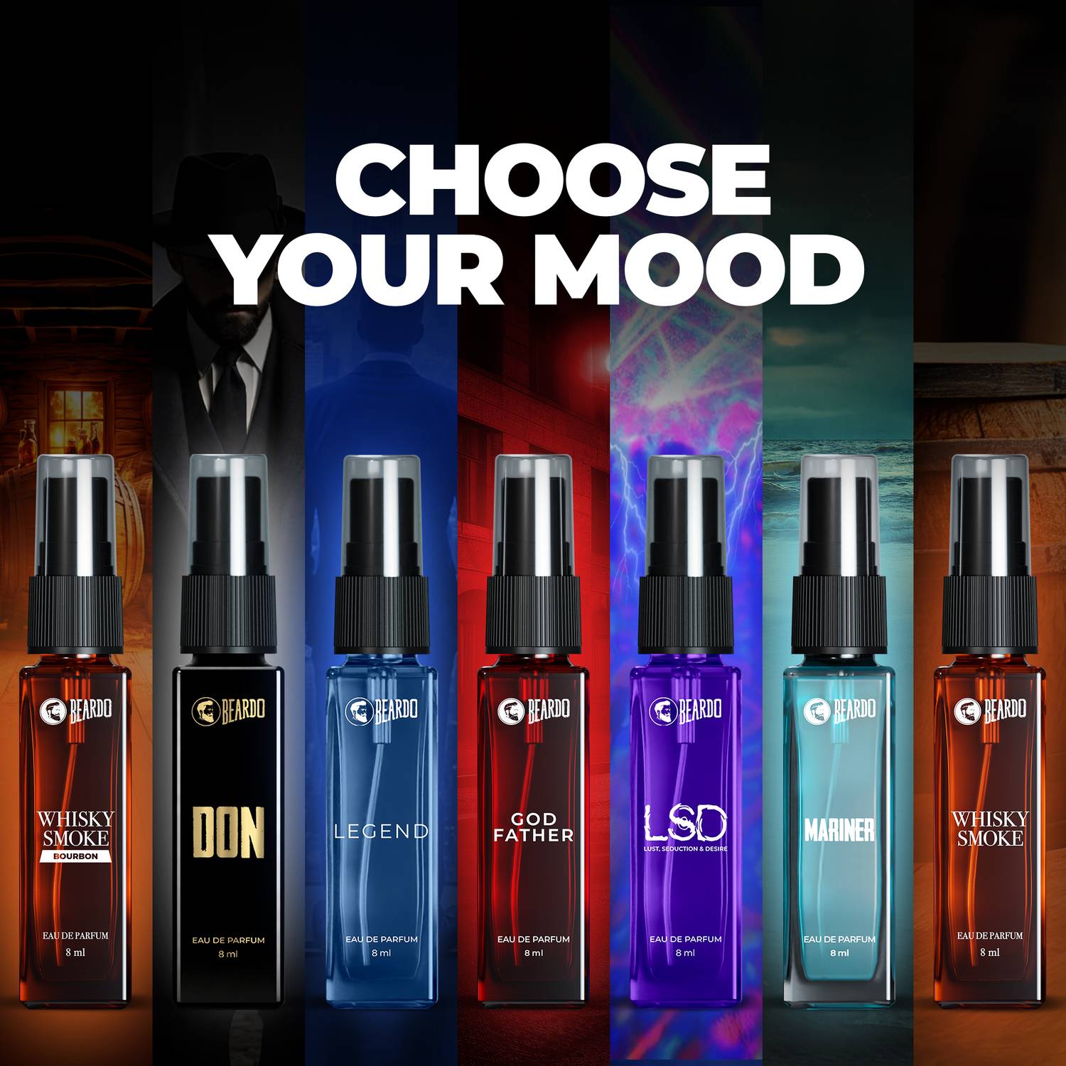 BEARDO Legendary Assorted Perfume Gift Pack of 7 · 8 ml (56 ml total) - Image 2