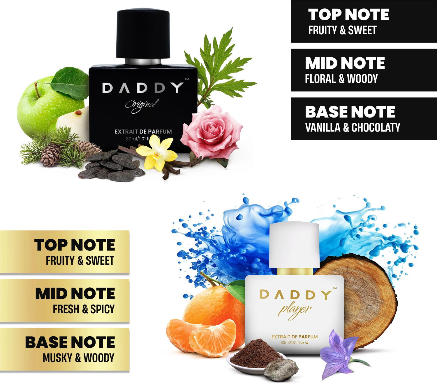 Image of DADDY Player & original Premium Long Lasting Fragrance Spray combo Extrait De Parfum - 60 ml