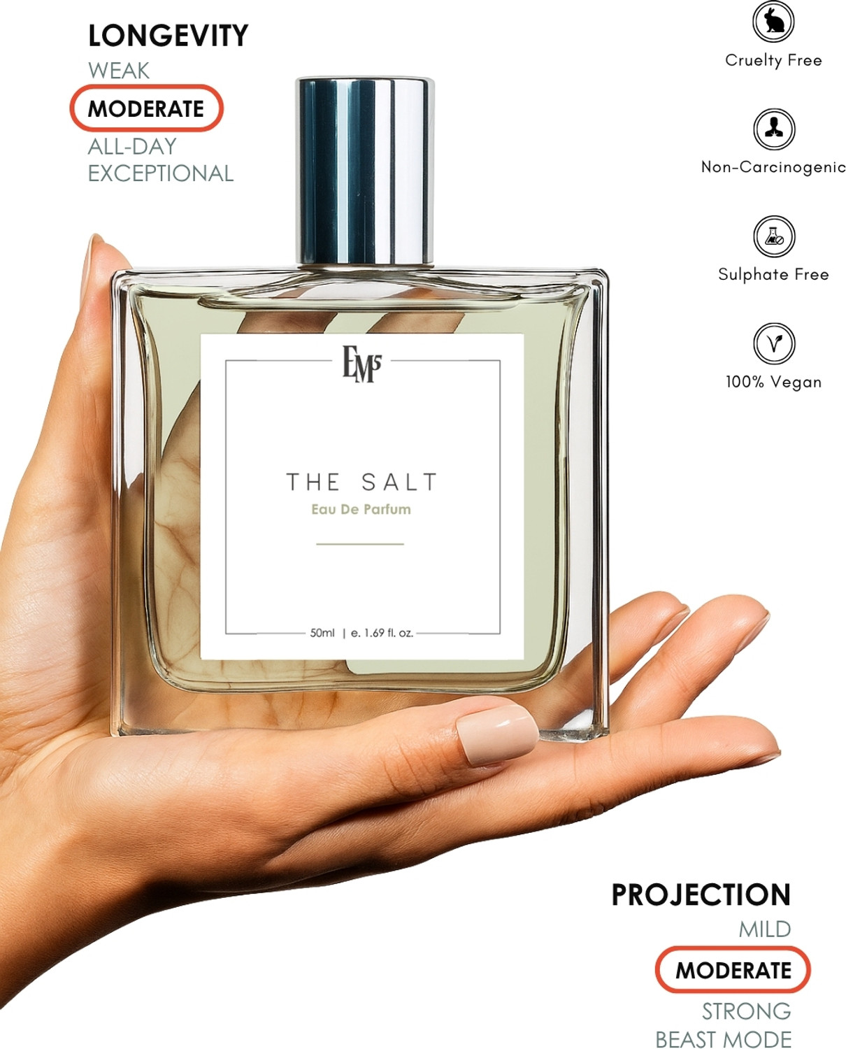 Image of Em5 The Salt EDP Perfume for Men | Marine Woody Salty Aromatic Fragrance | Eau de Parfum - 50 ml (For Men)
