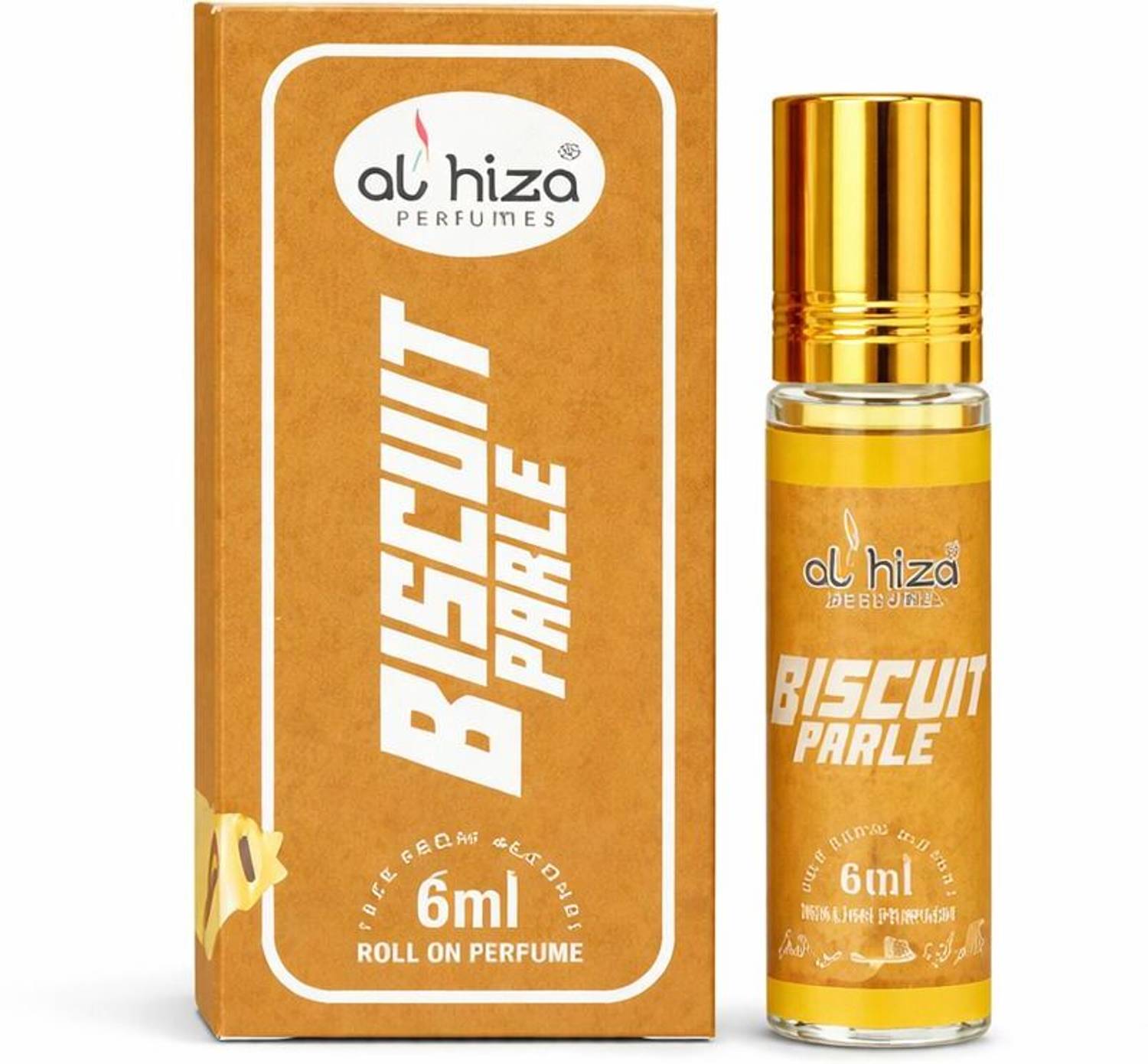 Alhiza Biscuit Parle Rollon Perfume 6ml | Free From Alcohol | Long Lasting Rollon Eau de Parfum - 6 ml