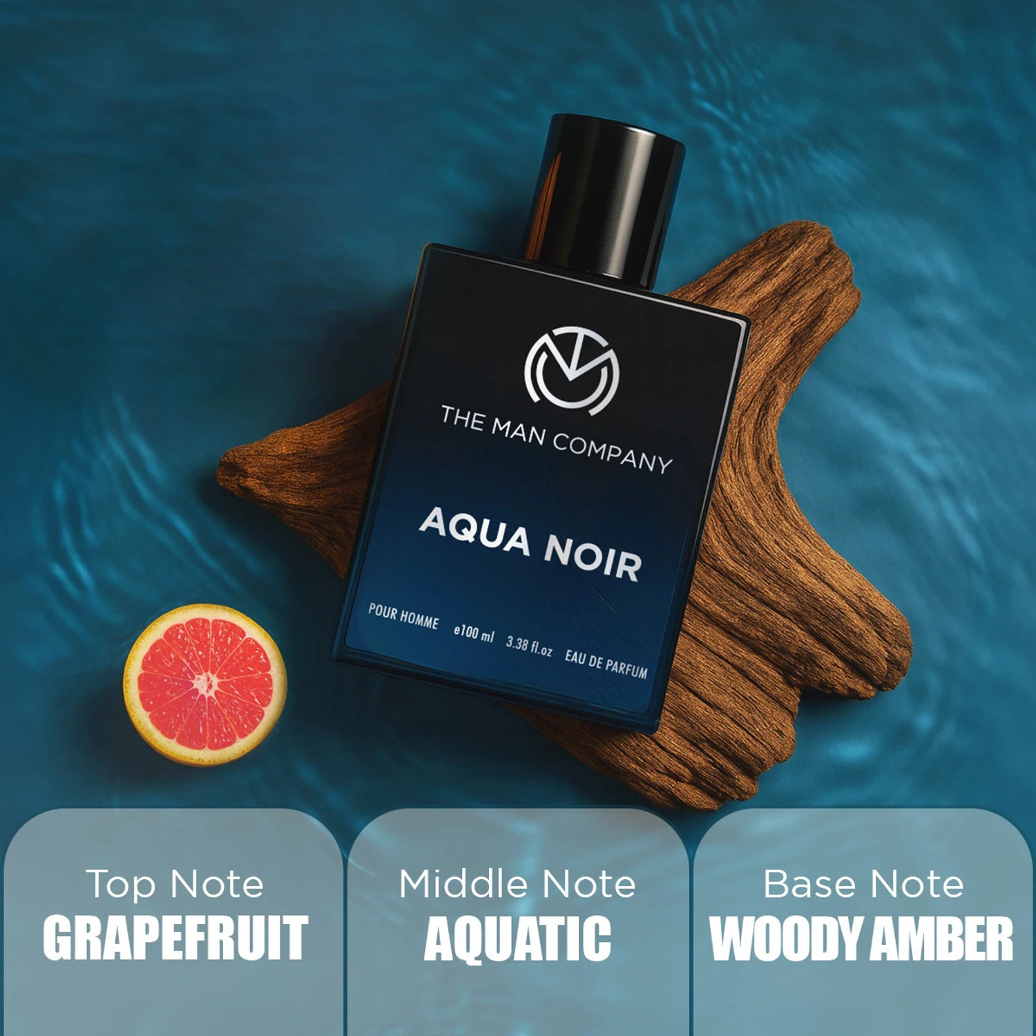 Image of THE MAN COMPANY AQUA NOIR EDP Long Lasting Perfume for Men Eau de Parfum - 100 ml