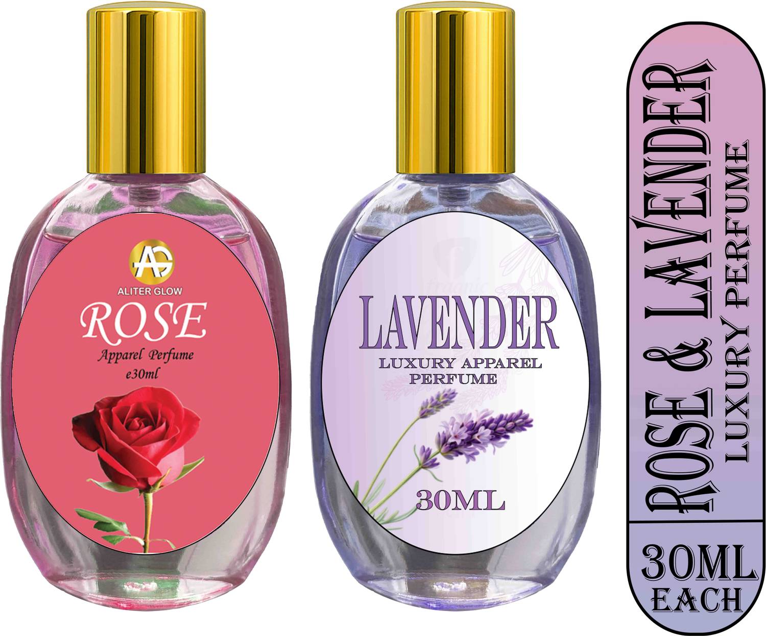 Aliter Glow Rose & Lavender 30ml Each Spray Luxury Perfume  -  60 ml
