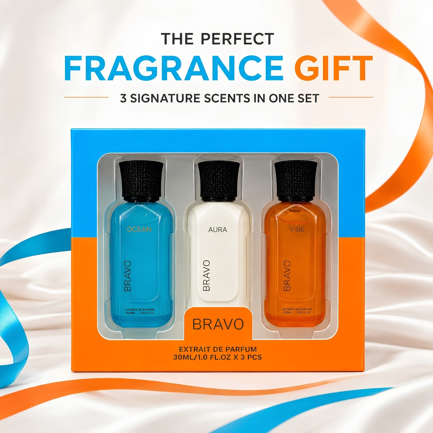 Image of Bravo Luxury Combo Set - Ocean , Aura , Vibe Extrait De Parfum - 90 ml
