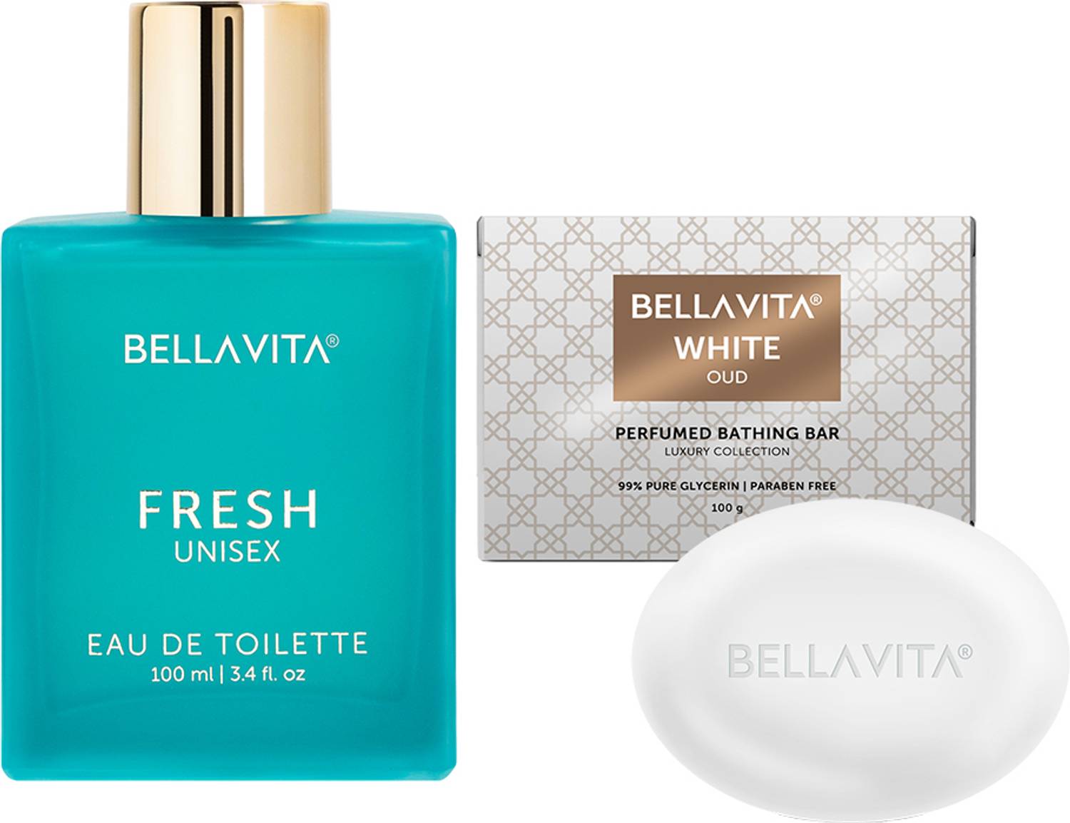 BELLAVITA White Oud Bath Soap + Fresh Eau De Parfum 100 ml - Image 1