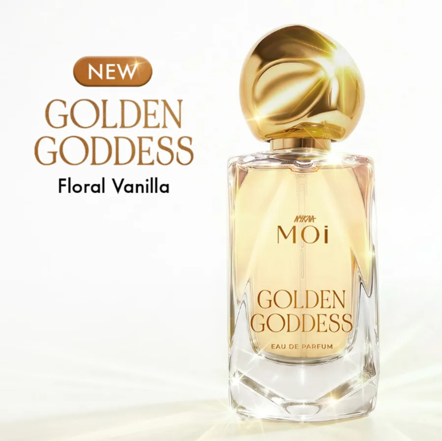 NYKAA moi Golden Goddess Aura Range Floral Vanilla EDP For Fragrance Perfume  -  50 ml