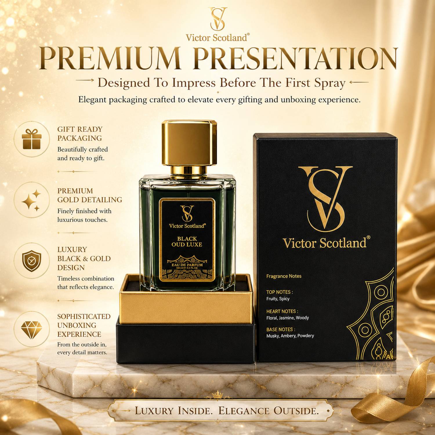 Victor Scotland Black OUD Luxe Eau De Parfum 100 ml - Image 5