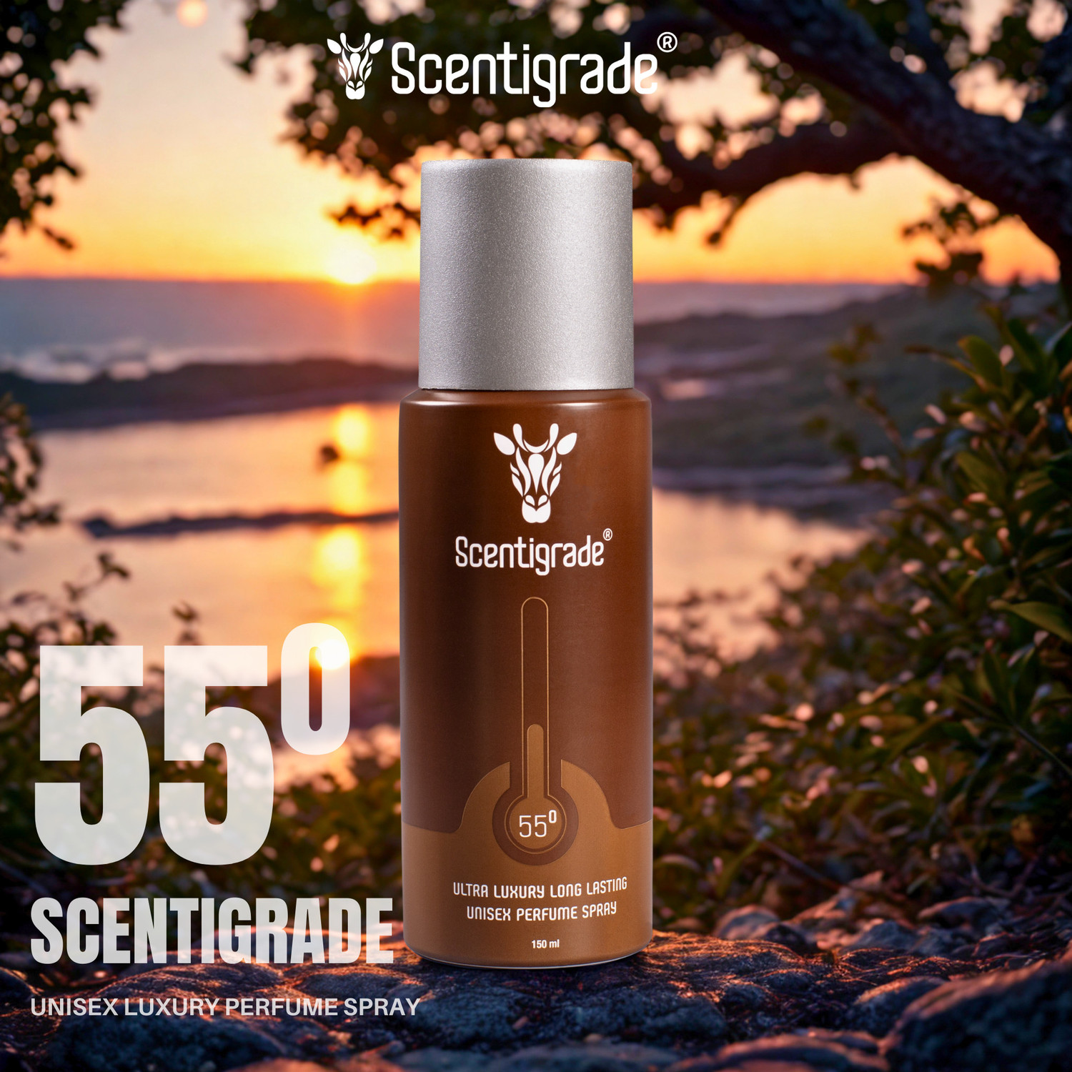 Image of Scentigrade Fifty Five Degree Unisex Luxury Perfume Body Spray |No Gas| Long Lasting Scent Eau de Cologne - 150 ml