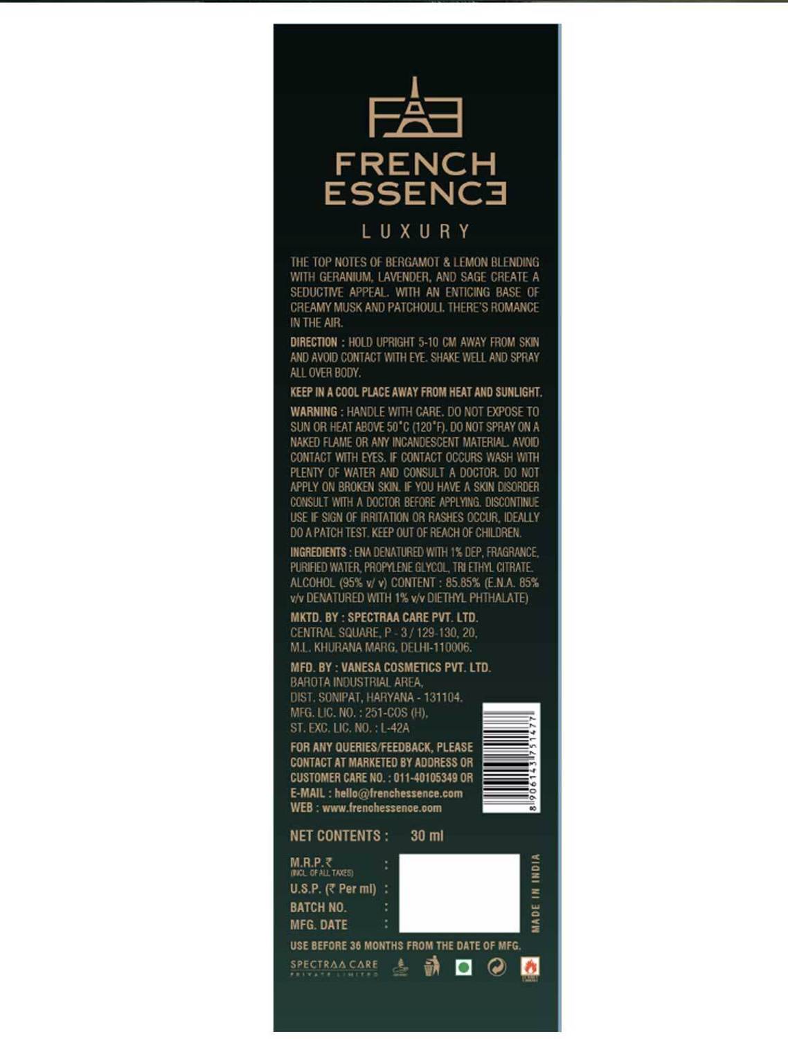 FRENCH ESSENCE Luxury Intimate 30 ml - Image 4