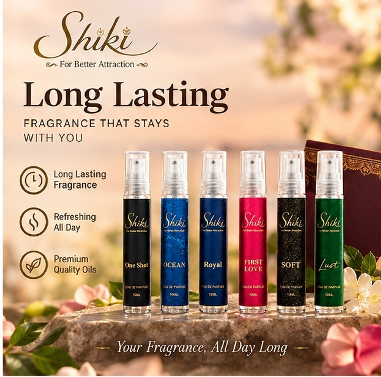 Image of SHIKI Luxury Floral Perfume Gift Set 6 Fragrance Set 6 x 10 ml For Men Eau de Parfum - 60 ml (For Men & Women)