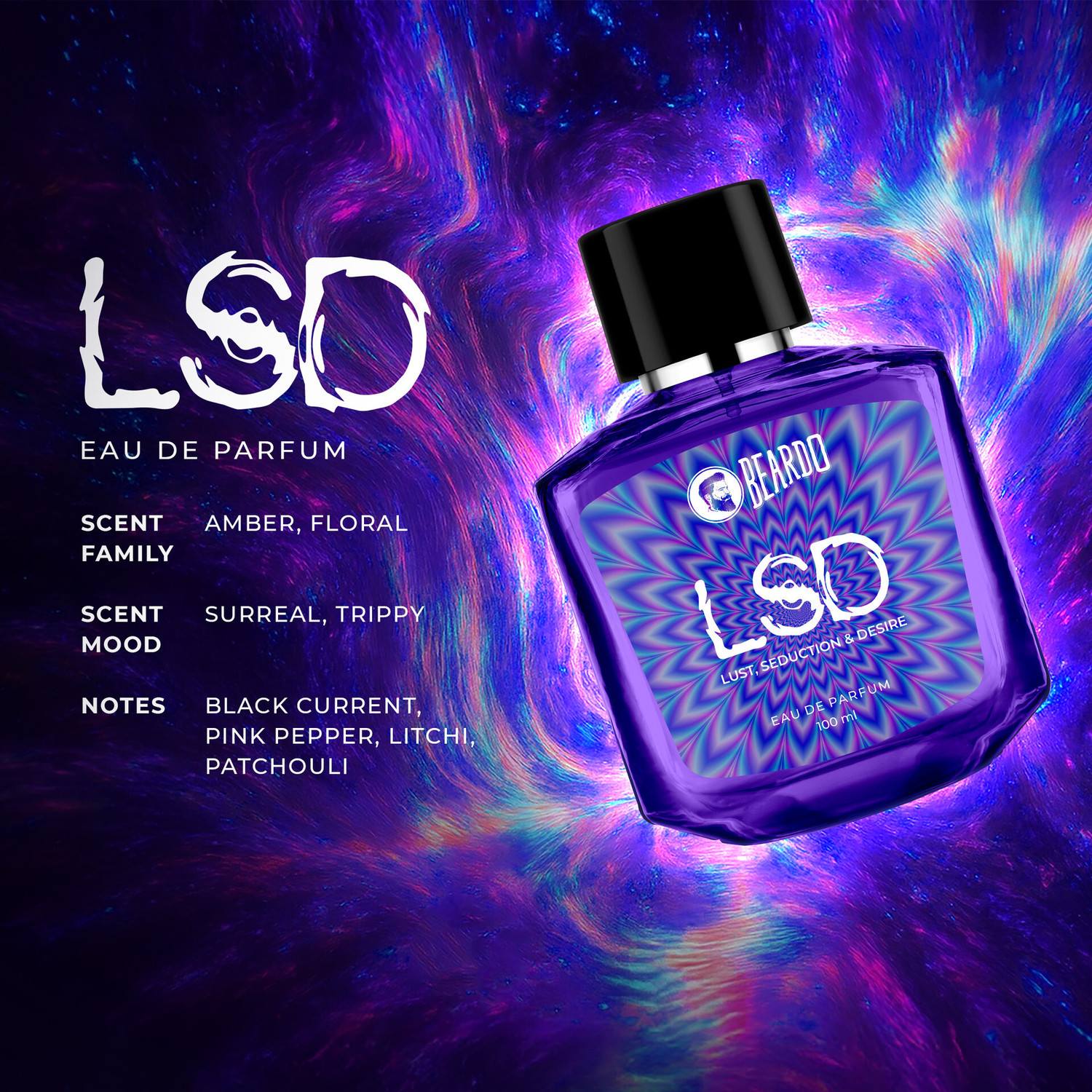 Image of BEARDO Whiskey Smoke Perfume & LSD Perfume EDP (Set of 2) Combo | Strong & Long Lasting Perfume - 100 ml