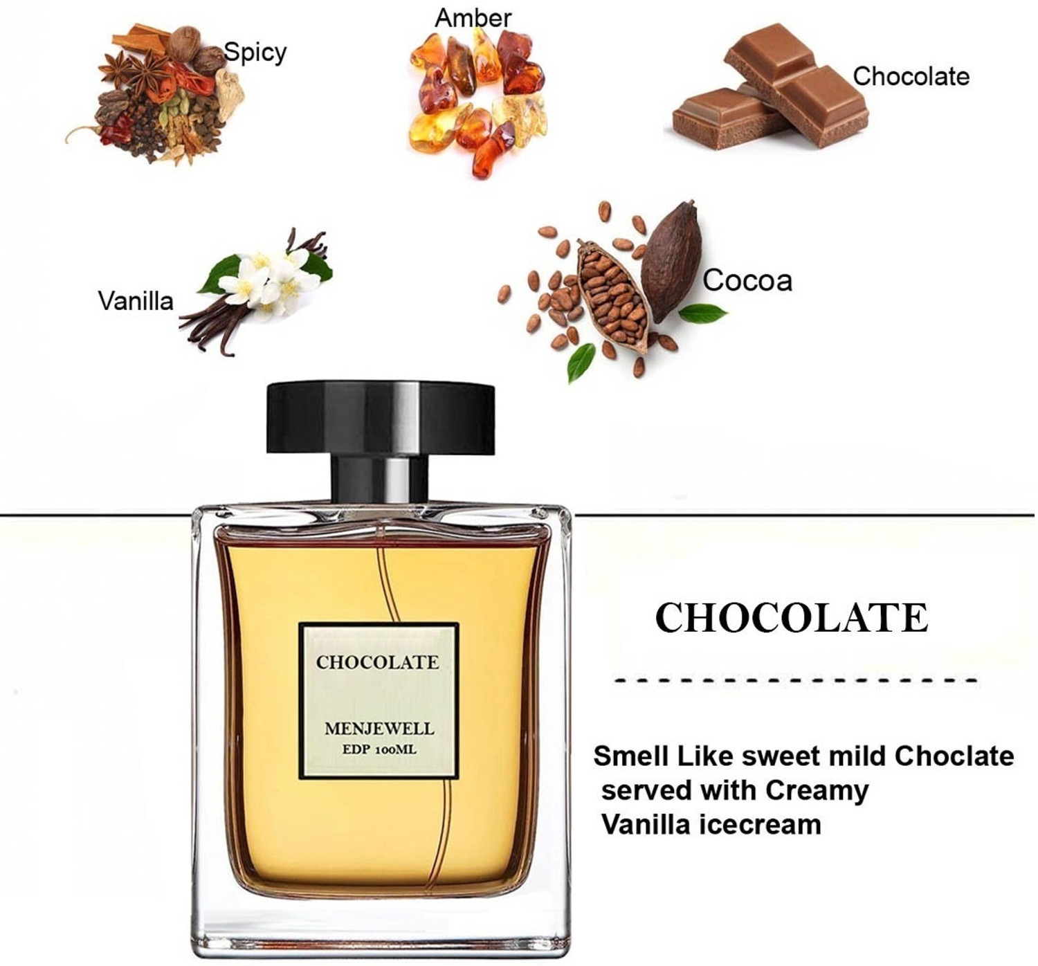 Image of Menjewell CHOCOLATE Perfume For Men|Long Lasting Fragrance For Men|Daily Wear Fragrance Eau de Parfum - 100 ml
