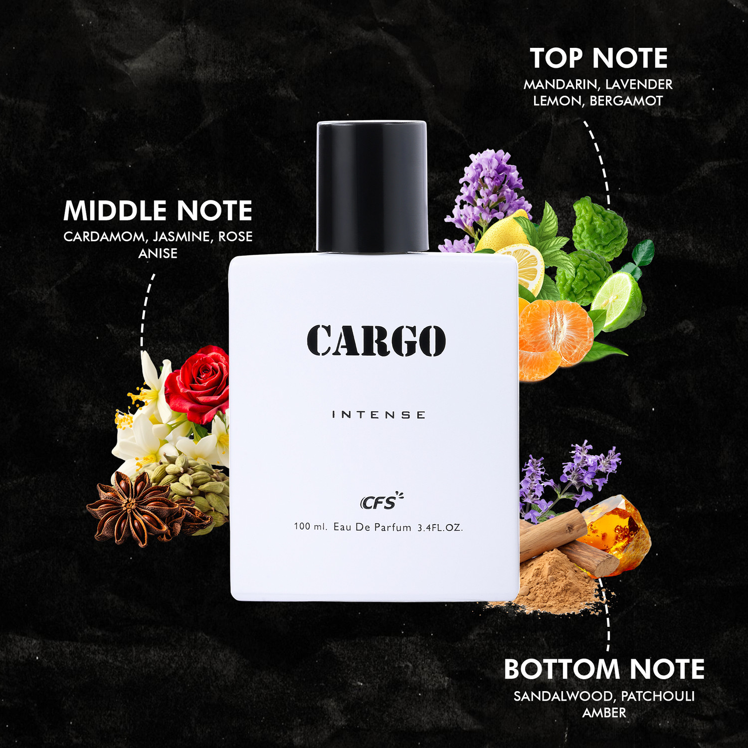 Image of CFS Cargo Intense EDP Long Lasting Unisex Perfume Eau de Parfum - 100 ml