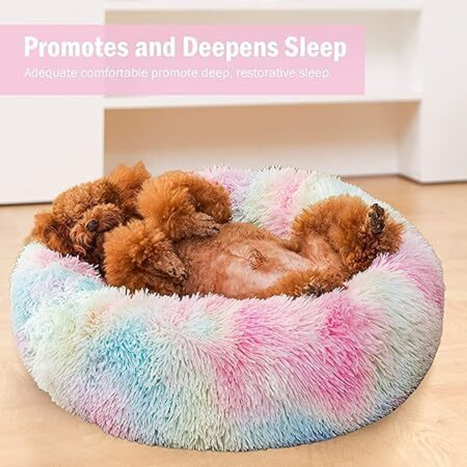 Image of Zexsazone The round donut pet bed is perfect for indoor Dog's, puppies Cats XXXL Pet Bed