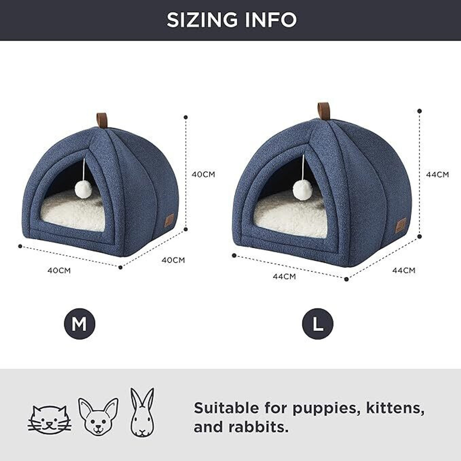 Image of BLESSING PET SUPPLY Cat Beds for Indoor - 2 in 1 Cat Cave House Tent for Kittens and Small Pets with S Pet Bed