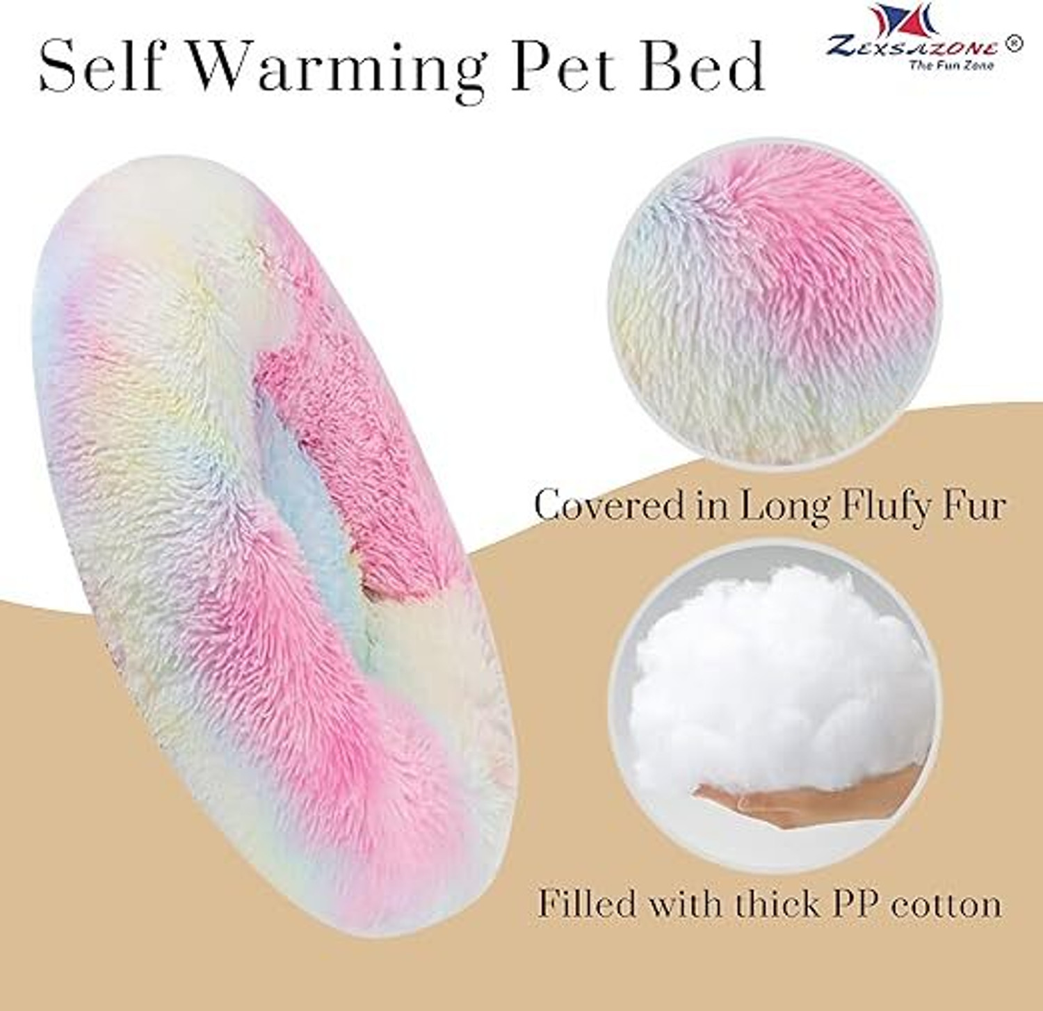 Image of Zexsazone The round donut pet bed is perfect for indoor Dog's, puppies Cats XXXL Pet Bed