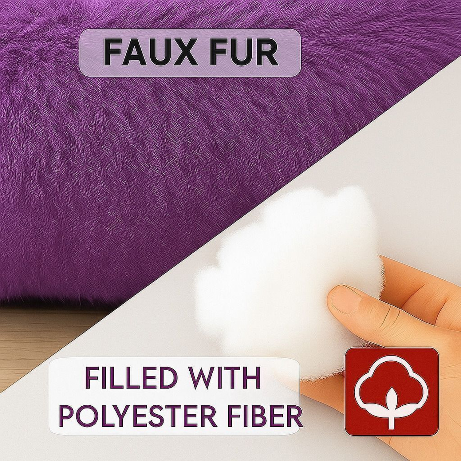 Image of Stuffiva Oval Shaped Faux Fur PET Bed for Dogs, Kittens,Rabbits S Pet Bed