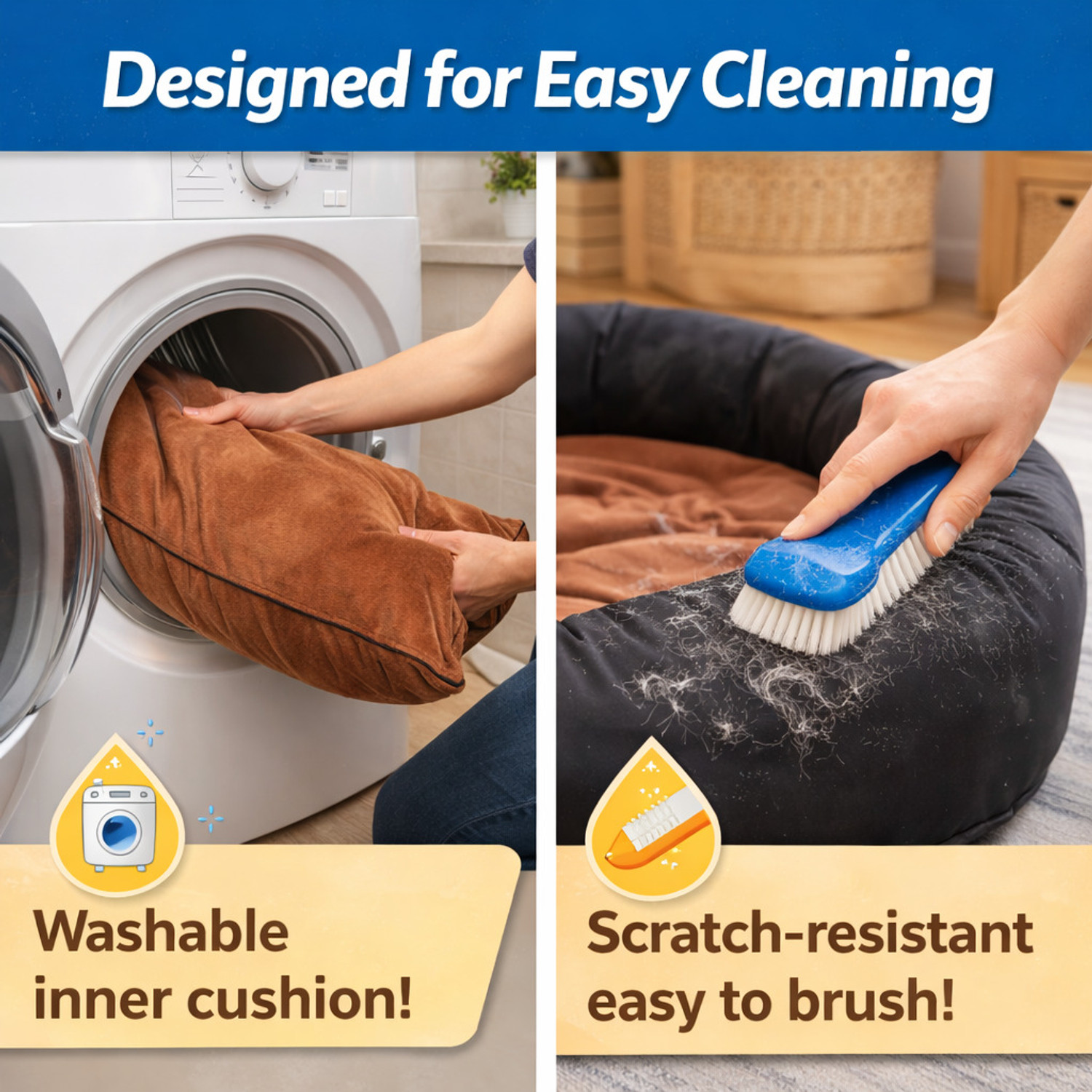 Image of Cozypaw Dog Bed Washable Pet Sleeping Bed Soft Cushion Sofa Mat For Dogs Cats XL Pet Bed