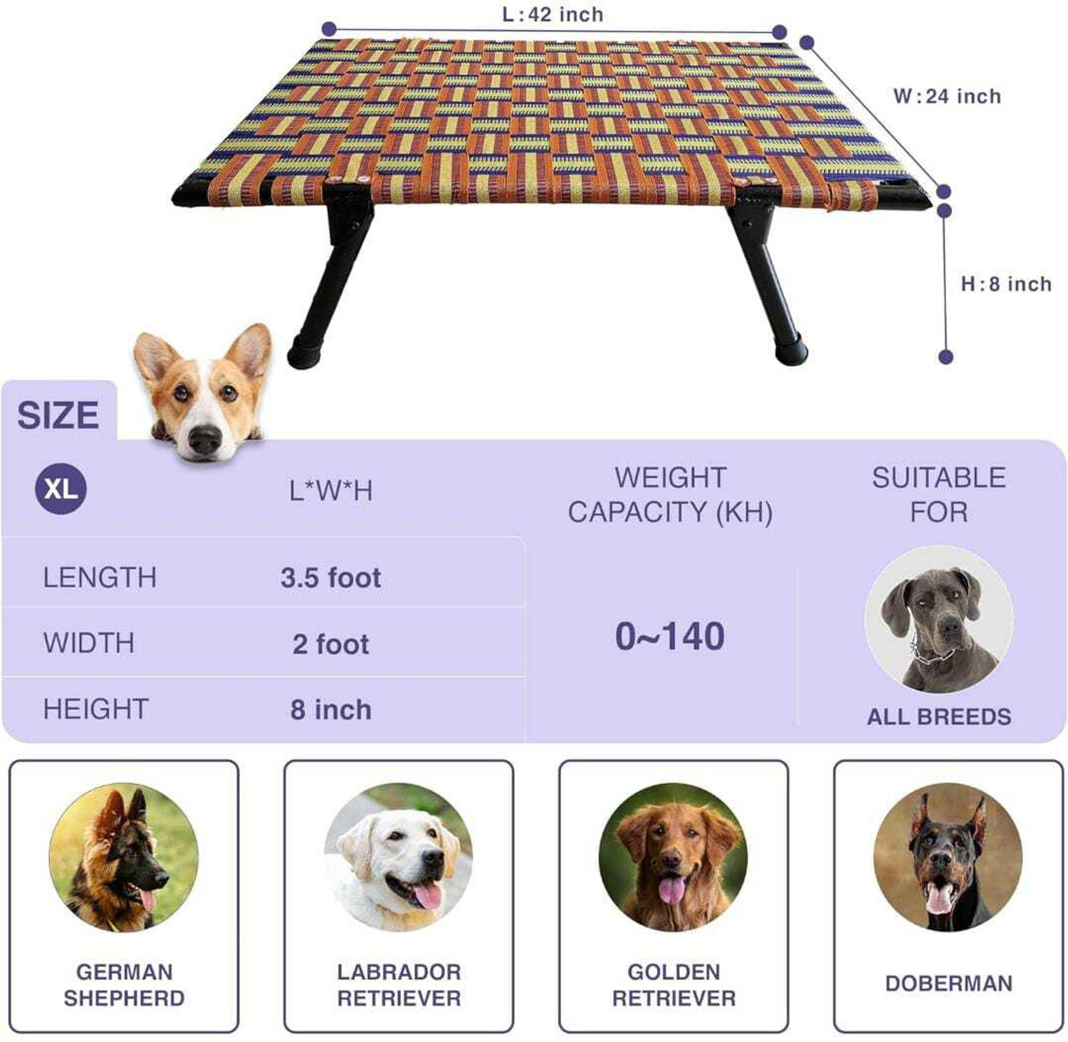 Image of TakshaDecors CIB-1548 L Pet Bed (Maroon)