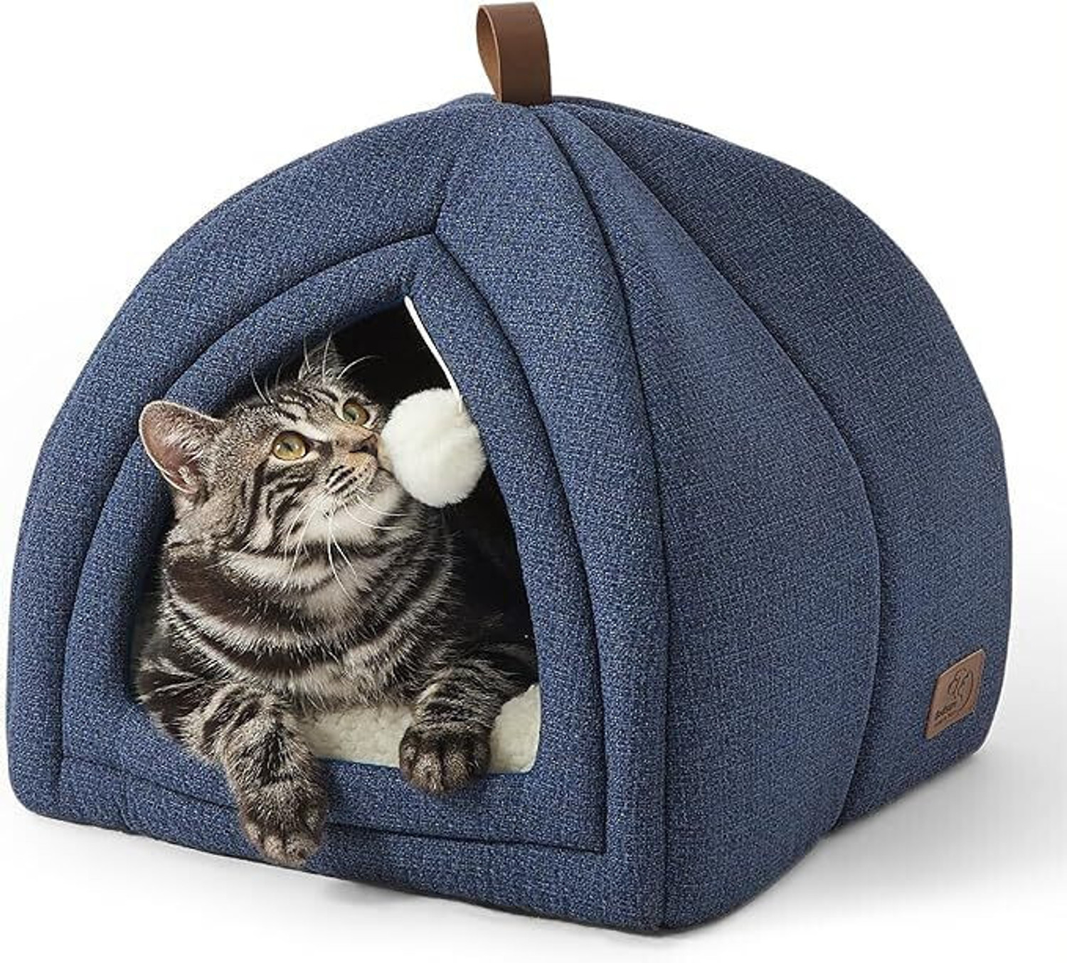 Image of BLESSING PET SUPPLY Cat Beds for Indoor - 2 in 1 Cat Cave House Tent for Kittens and Small Pets with S Pet Bed
