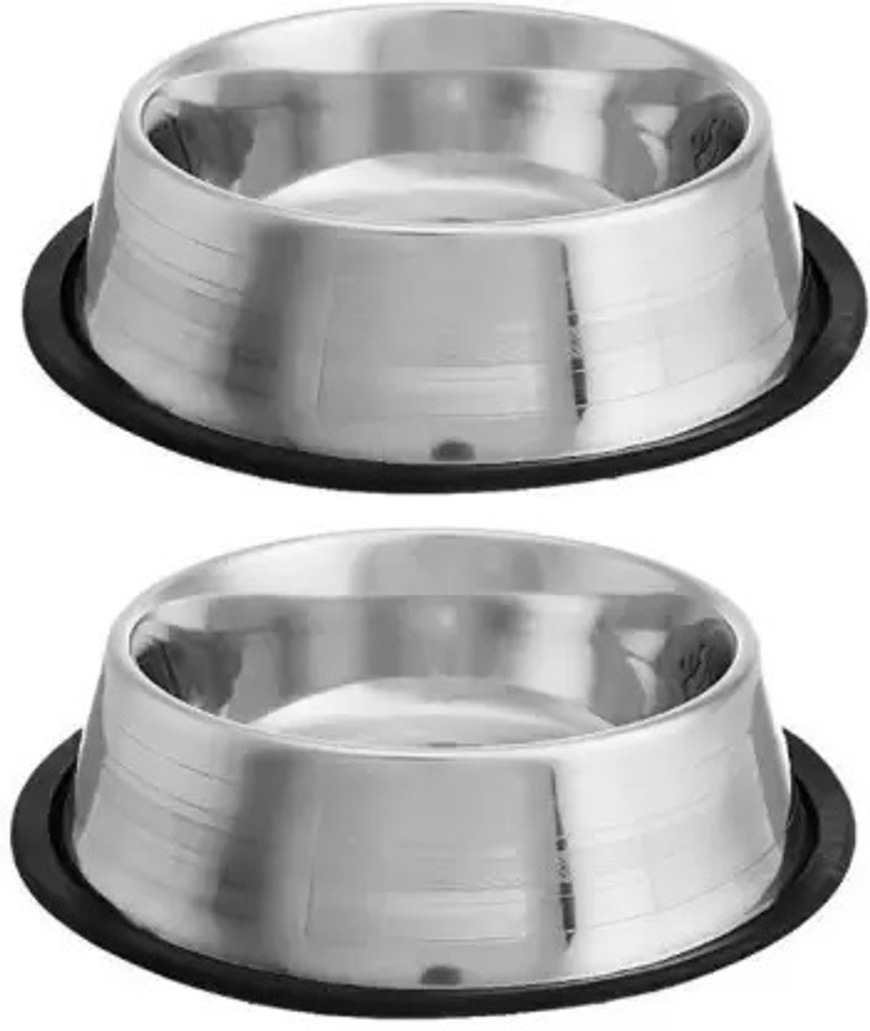 Image of Furever Friends Dog & Cat ( Set of 2 ) Stainless Steel Pet Bowl