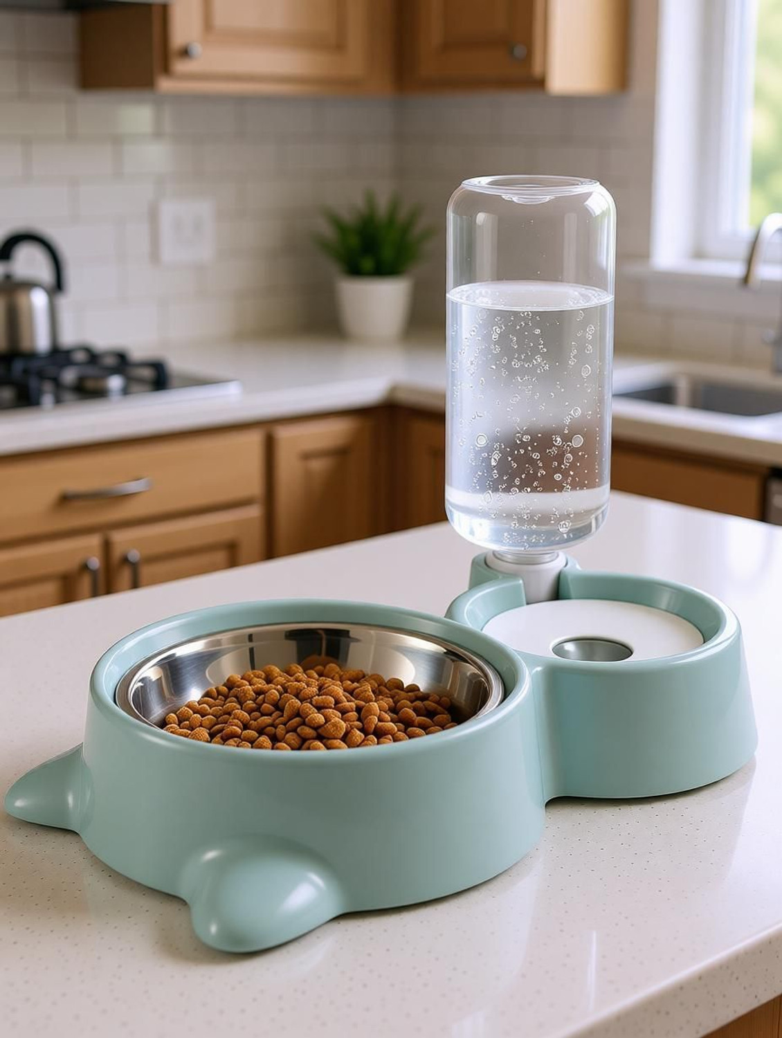 Image of Pringo Dog Bowls Automatic Water Dispenser Bottle Water Plastic Pet Bowl & Bottle