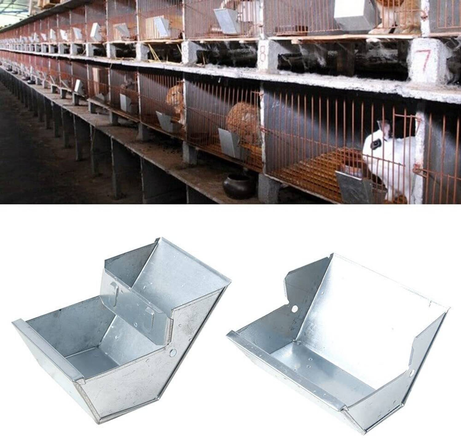 Bethlehem Rabbit Feeder Box Pack of 2 Box Aluminium Pet Bowl Aluminium Pet Bowl & Bottle