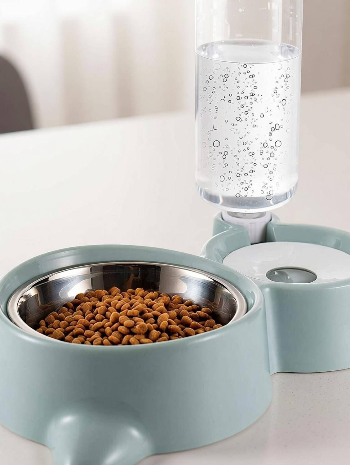 Maharaj Oval Green Plastic Pet Bowl & Bottle - Image 3