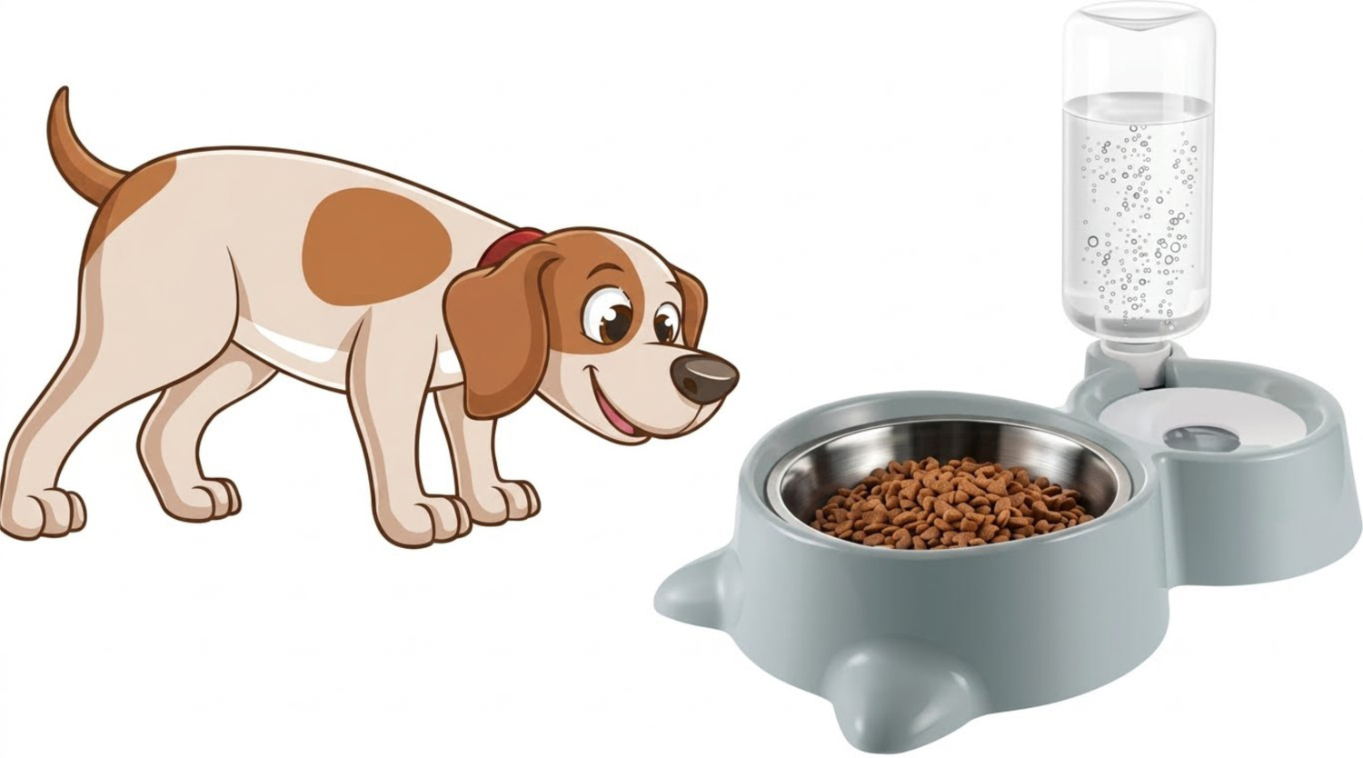 Image of Pringo Dog Bowls Automatic Water Dispenser Bottle Water Plastic Pet Bowl & Bottle