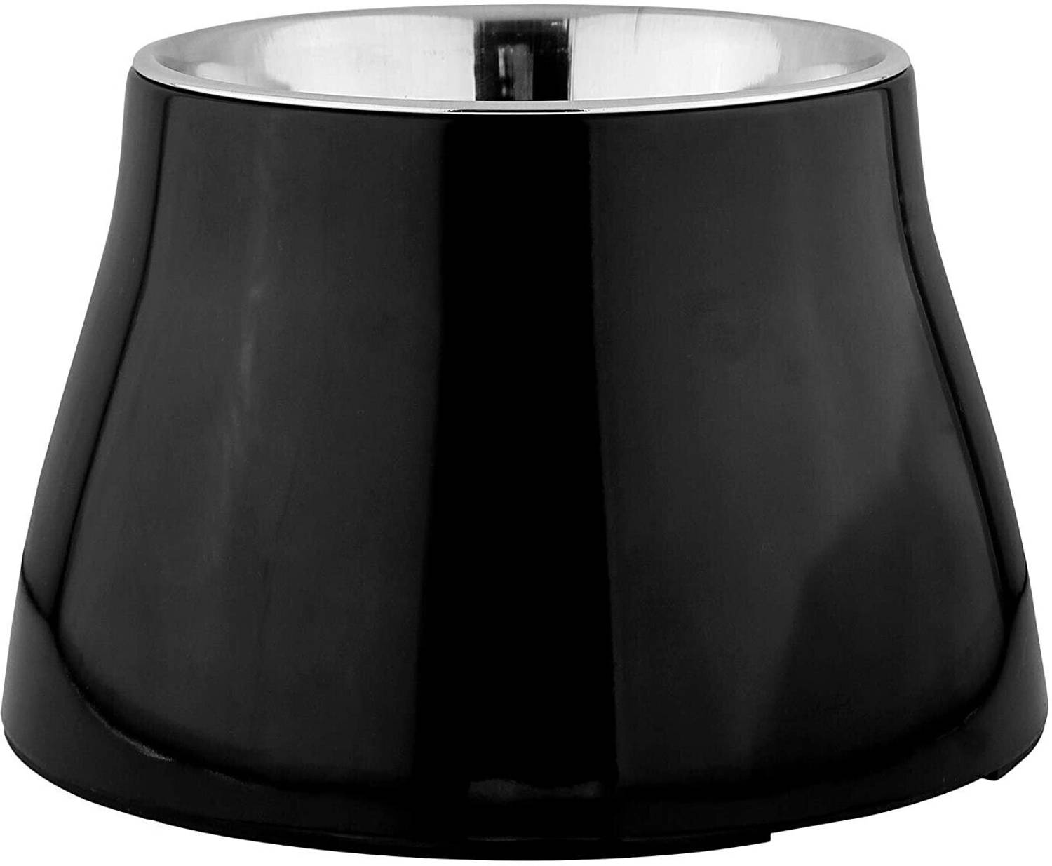 Animax Detachable Stainless Steel and Melamine Anti-Skid Food Bowls for Dogs or Cats (Black)-520 ml Round Stainless Steel, Melamine Pet Bowl