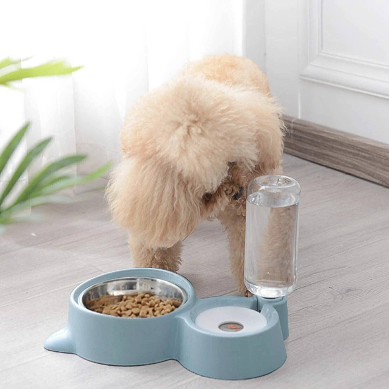 Maharaj Oval Green Plastic Pet Bowl & Bottle - Image 4