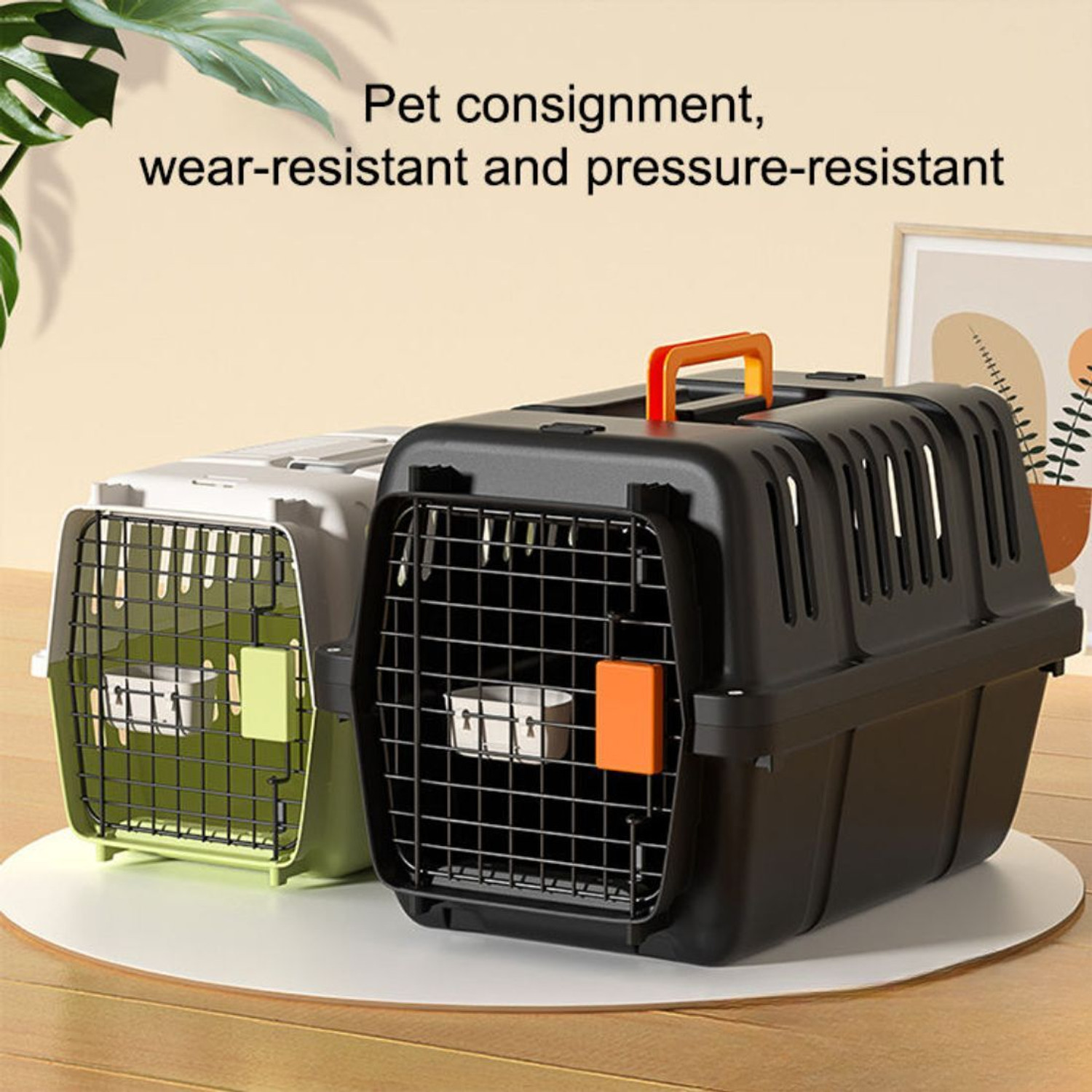 Image of Petfun Cat Fiber Basket Carrier Comfortable & Durable Travel for Cats & Small Pets Color may vary Basket Pet Carrier